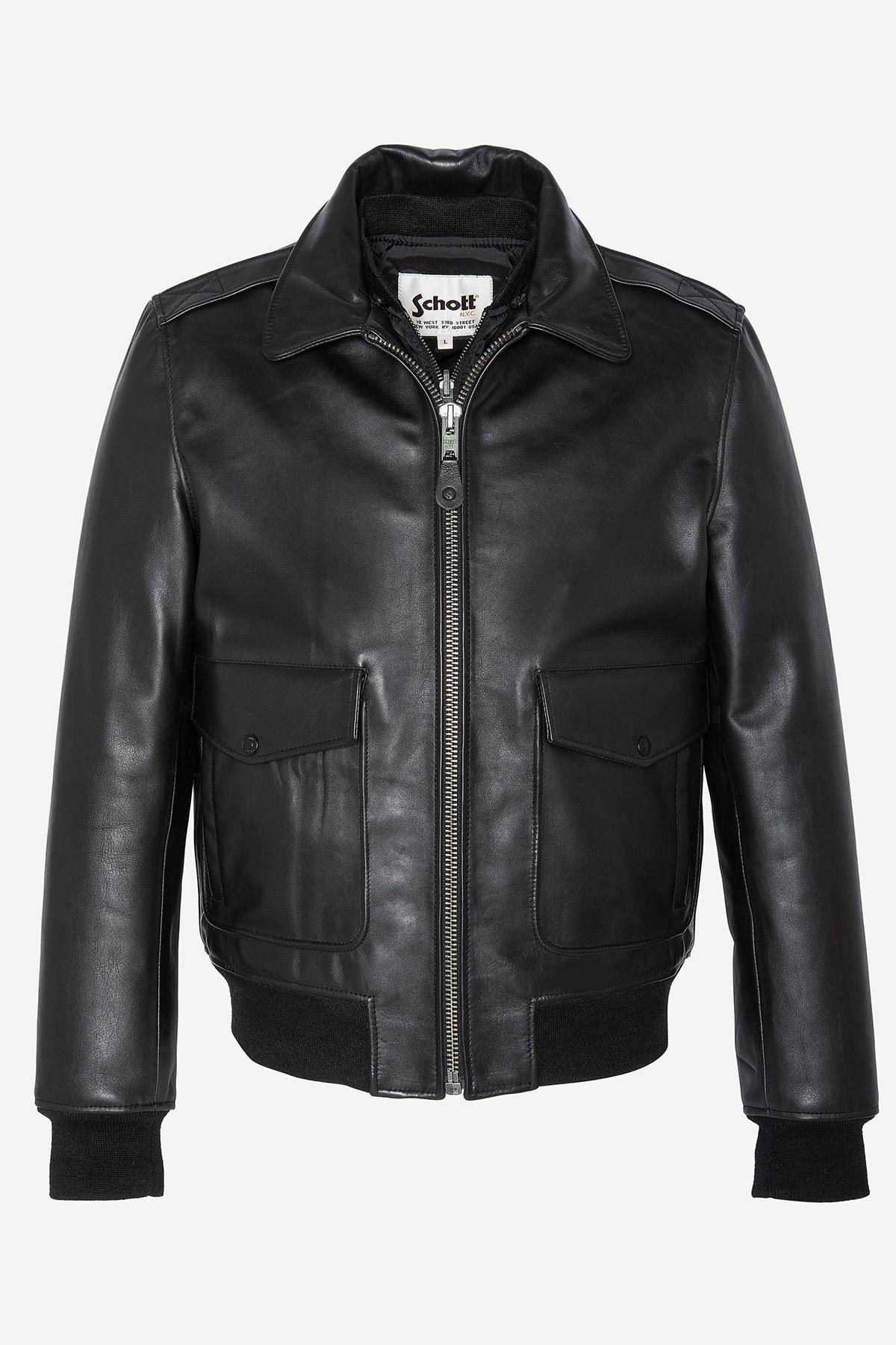 Black leather pilot jacket - Image n°10