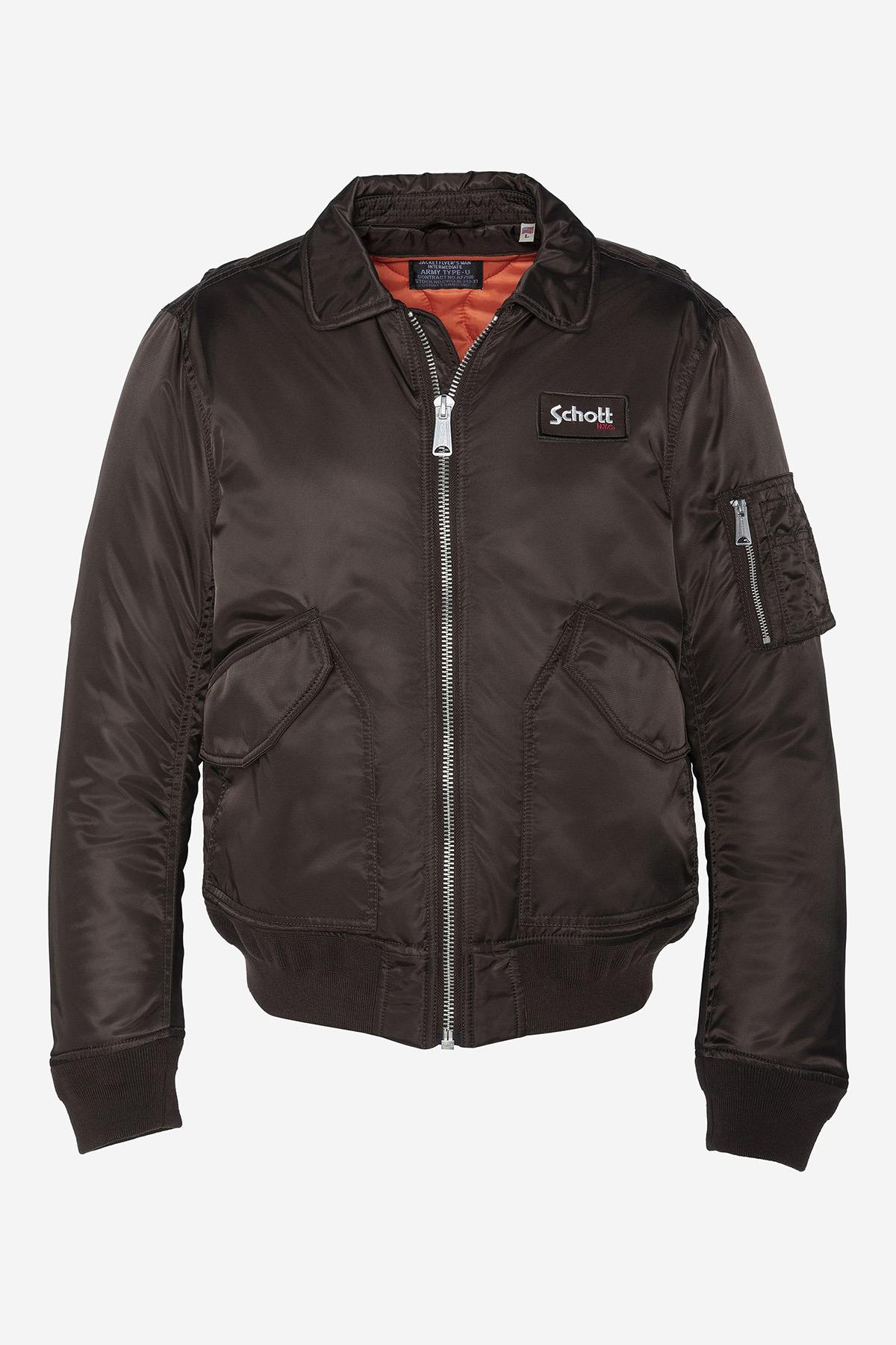 Dark Brown Recycled Nylon Bomber Jacket - Image n°9