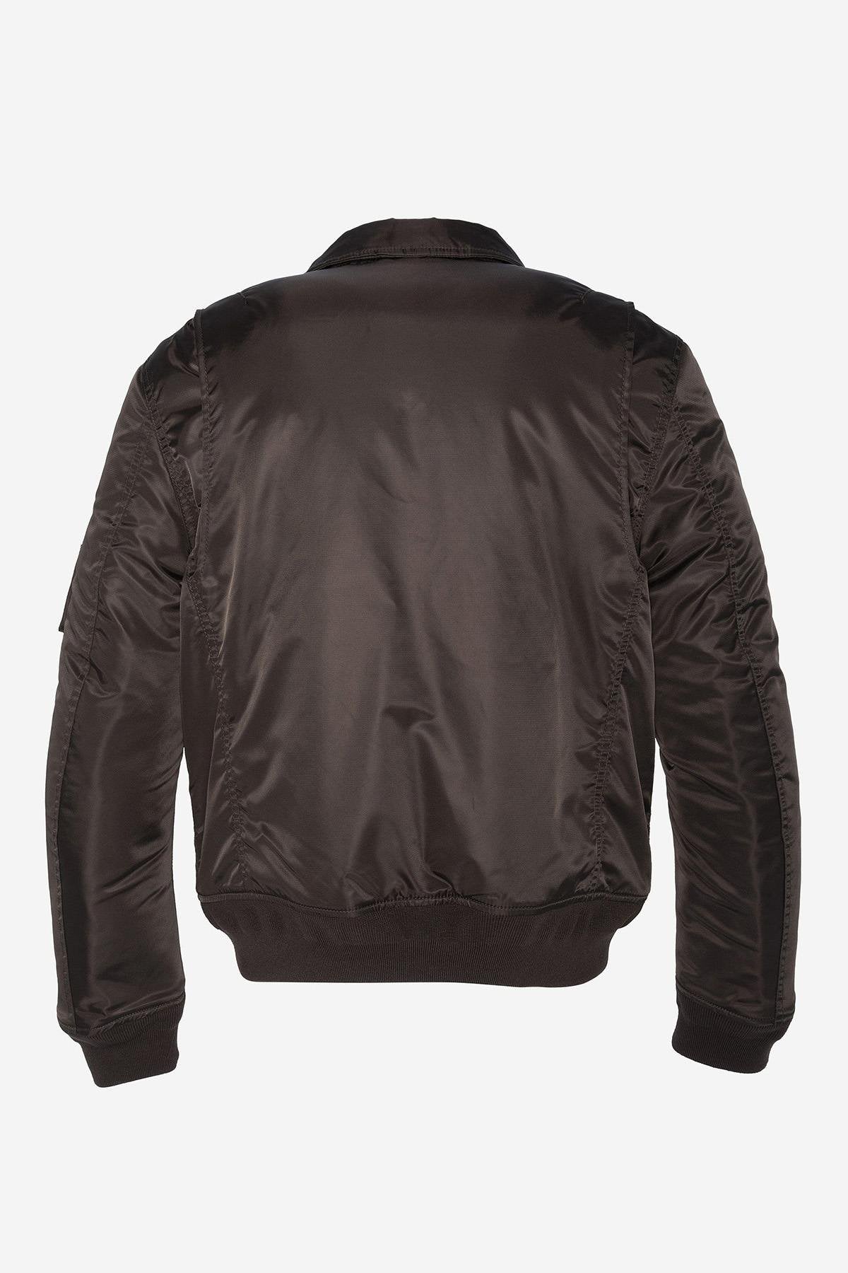 Dark Brown Recycled Nylon Bomber Jacket - Image n°10