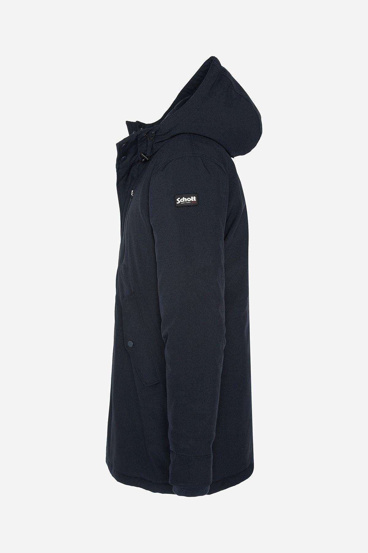 Navy blue hooded parka - Image n°4