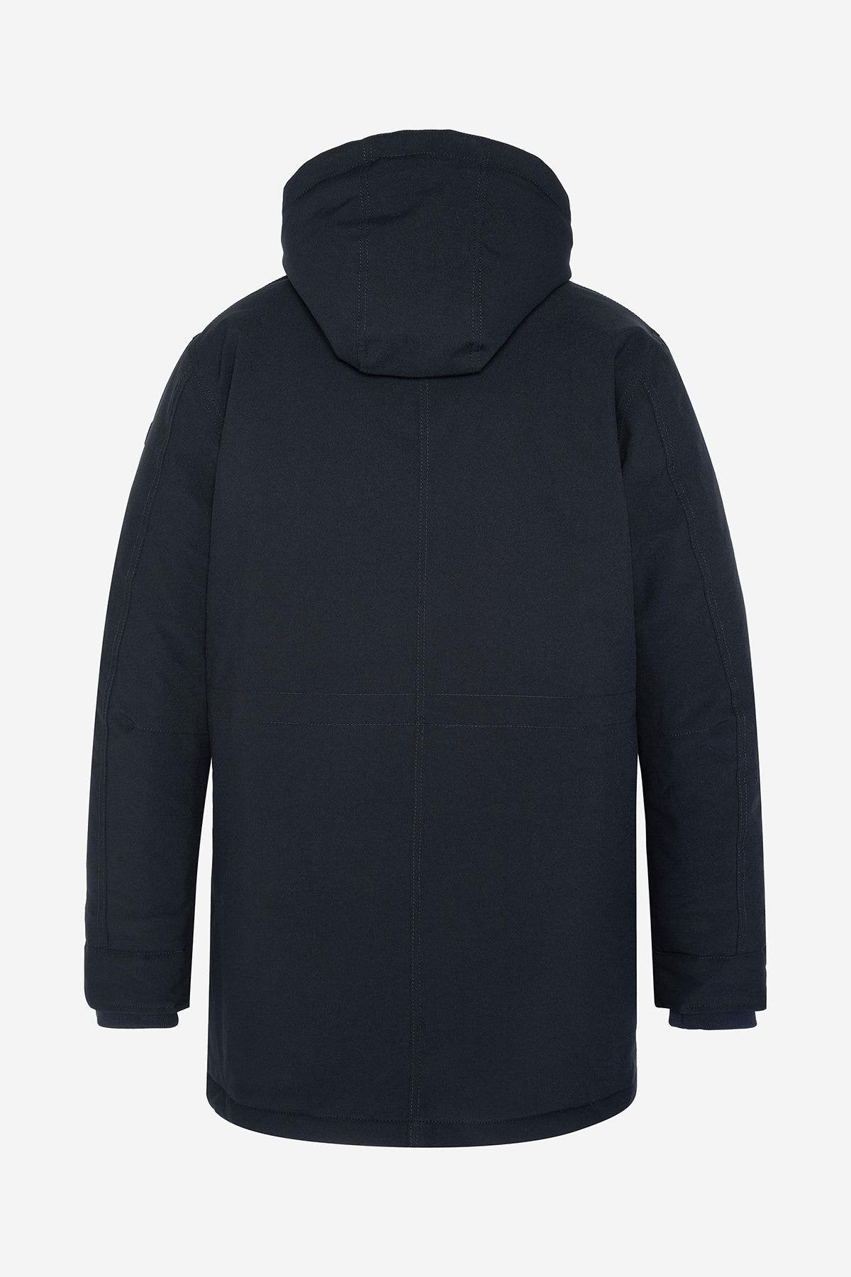 Navy blue hooded parka - Image n°2