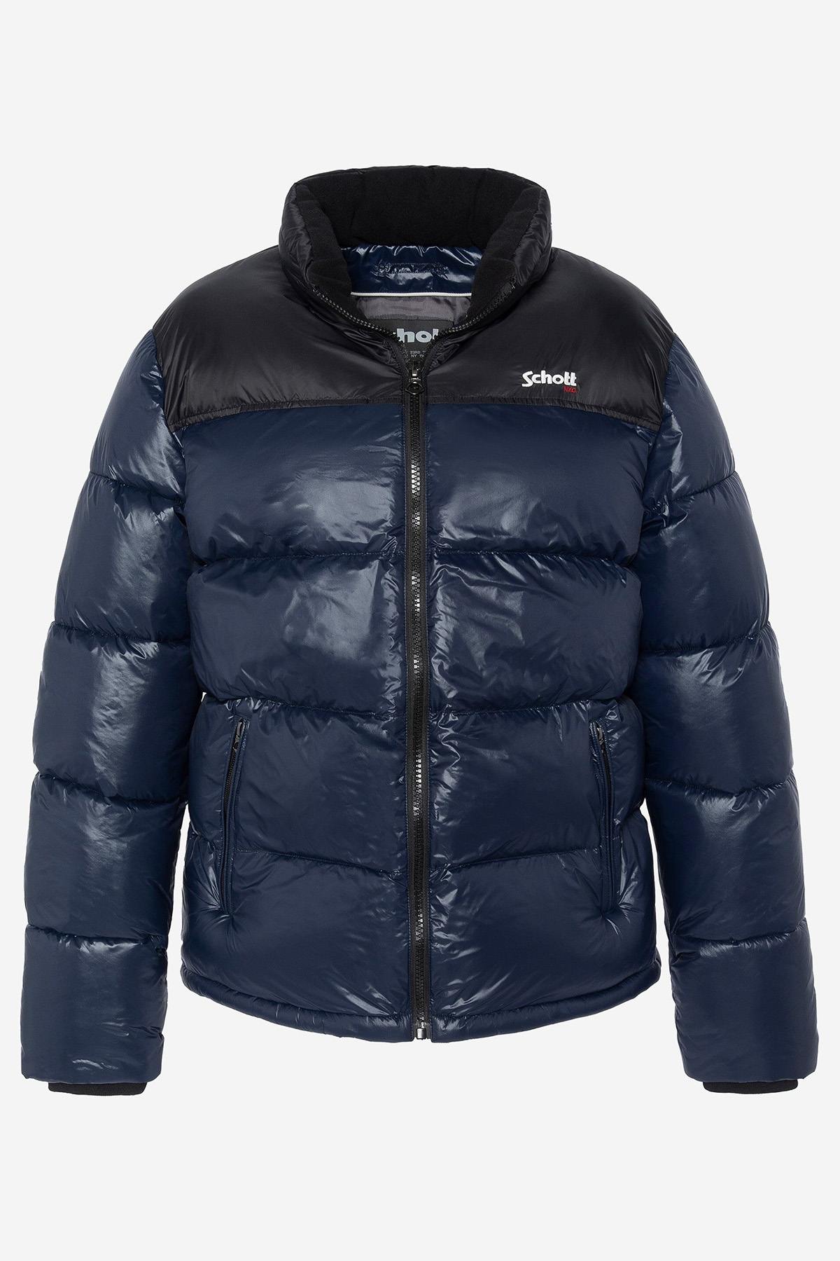 Black and navy nylon down jacket - Image n°6