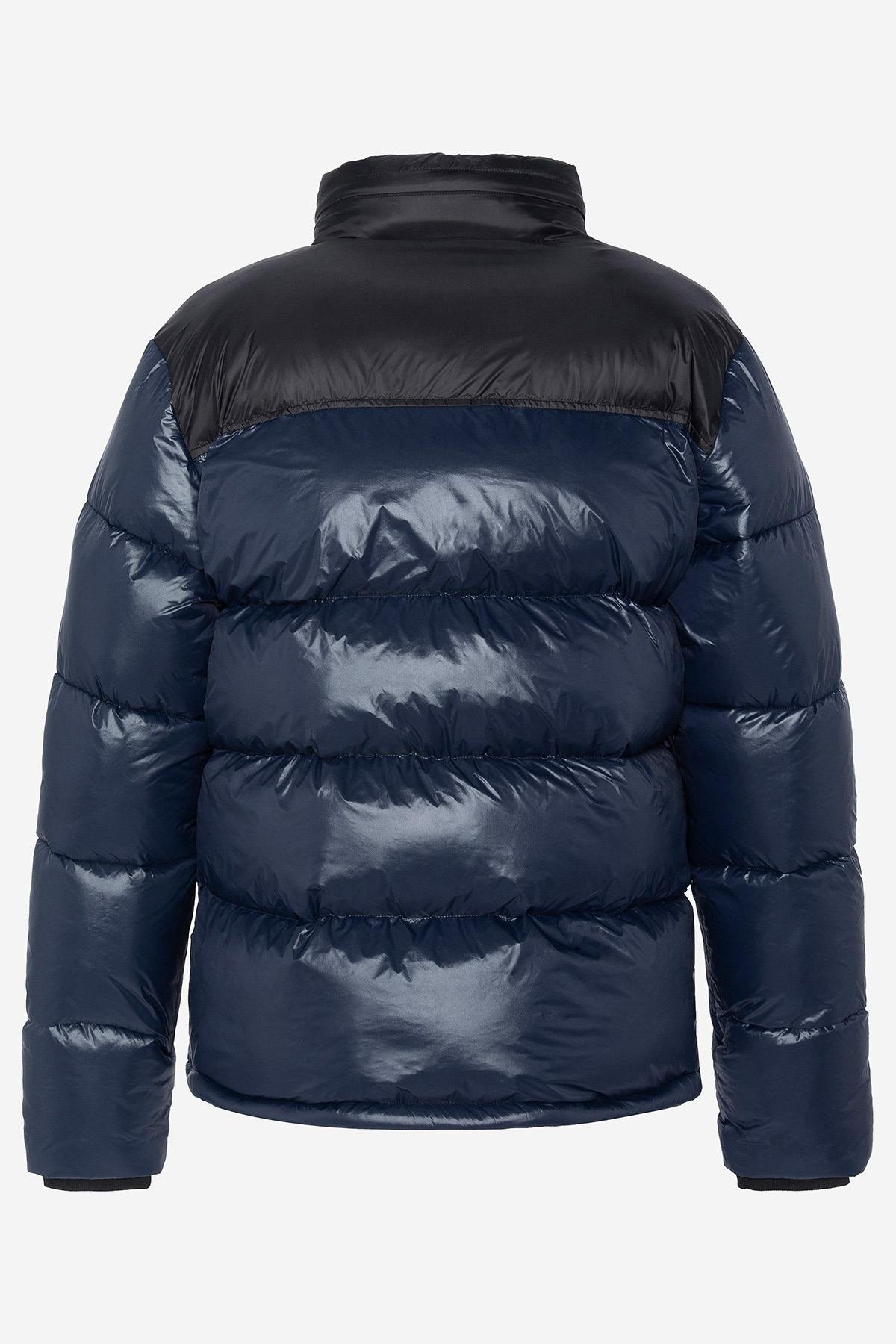 Black and navy nylon down jacket - Image n°7