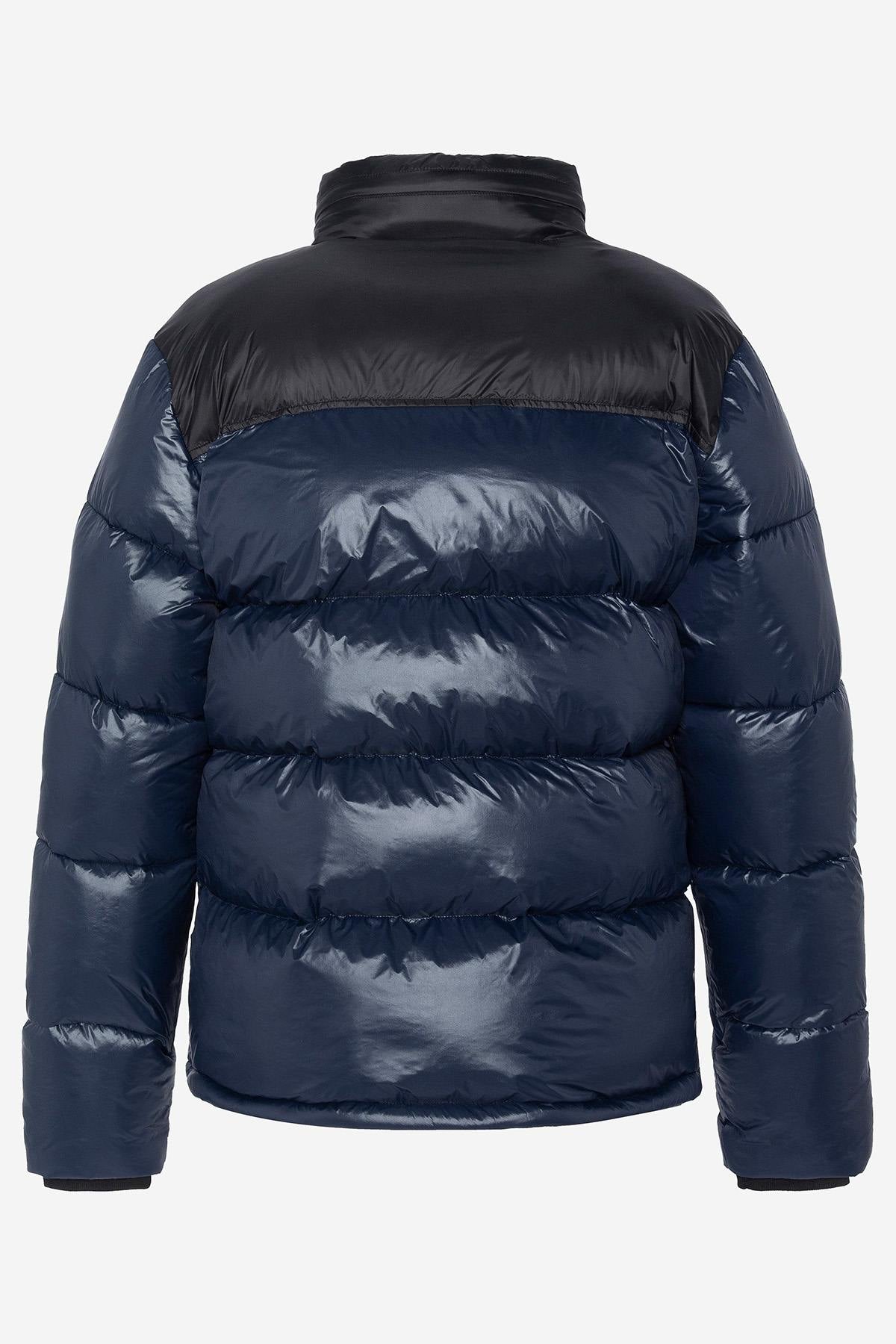 Black and navy nylon down jacket - Image n°7