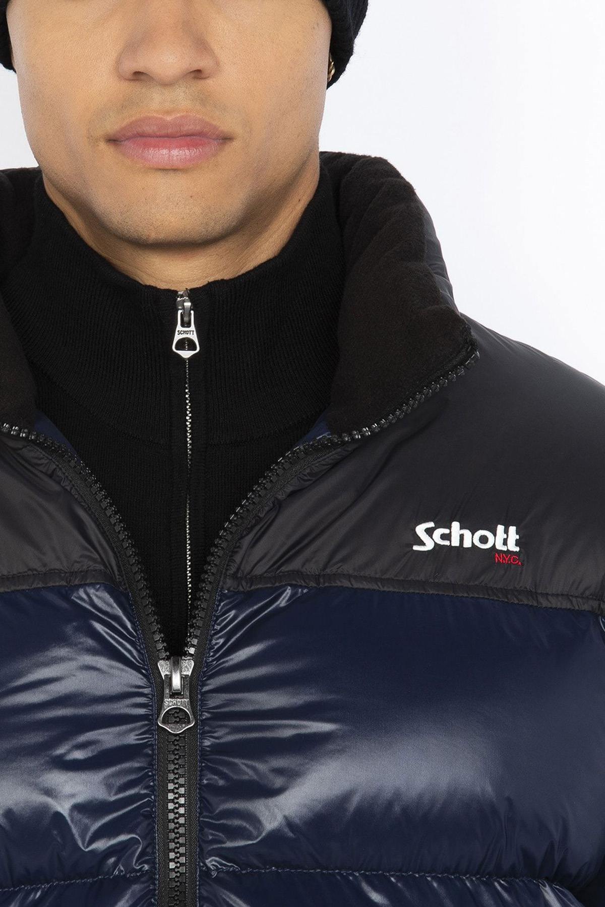 Black and navy nylon down jacket - Image n°4