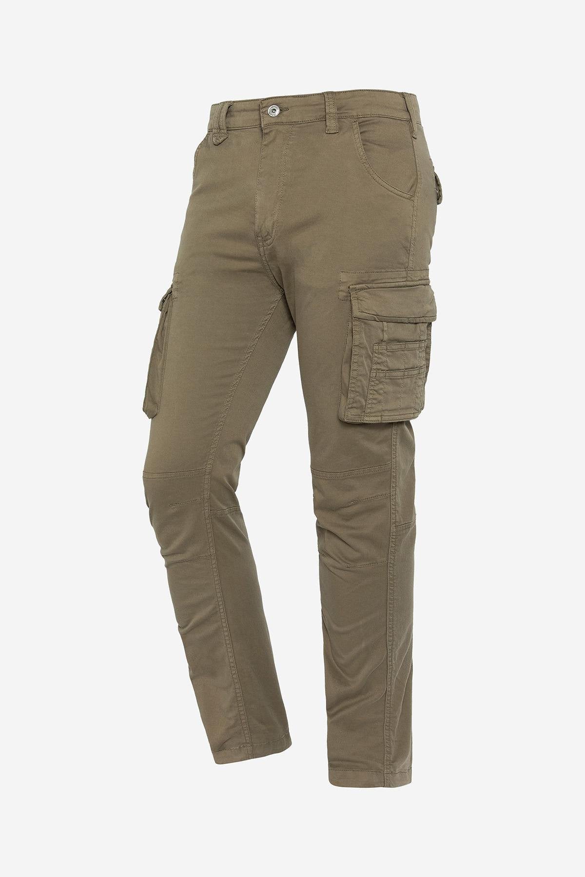 Multi-pocket khaki cargo pants - Image n°4