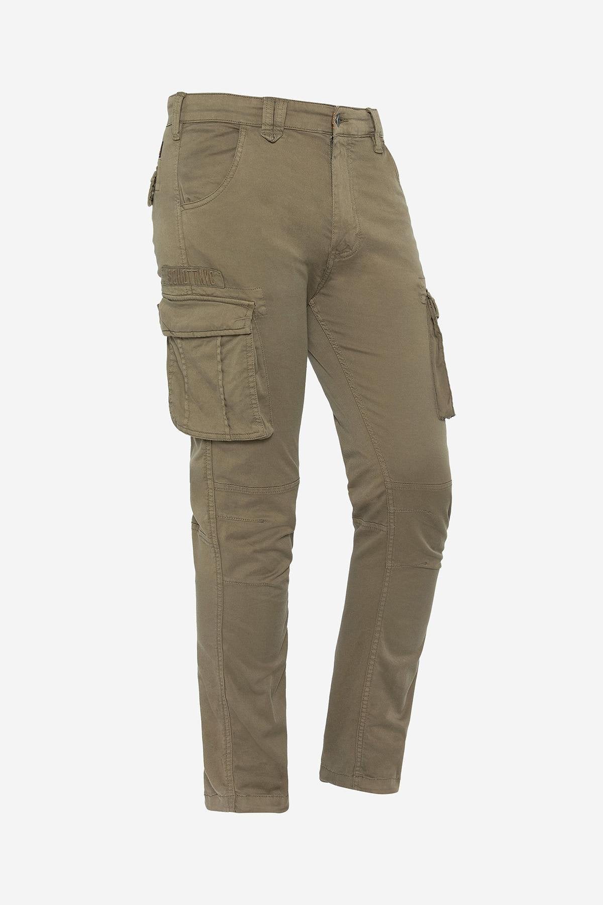 Multi-pocket khaki cargo pants - Image n°6