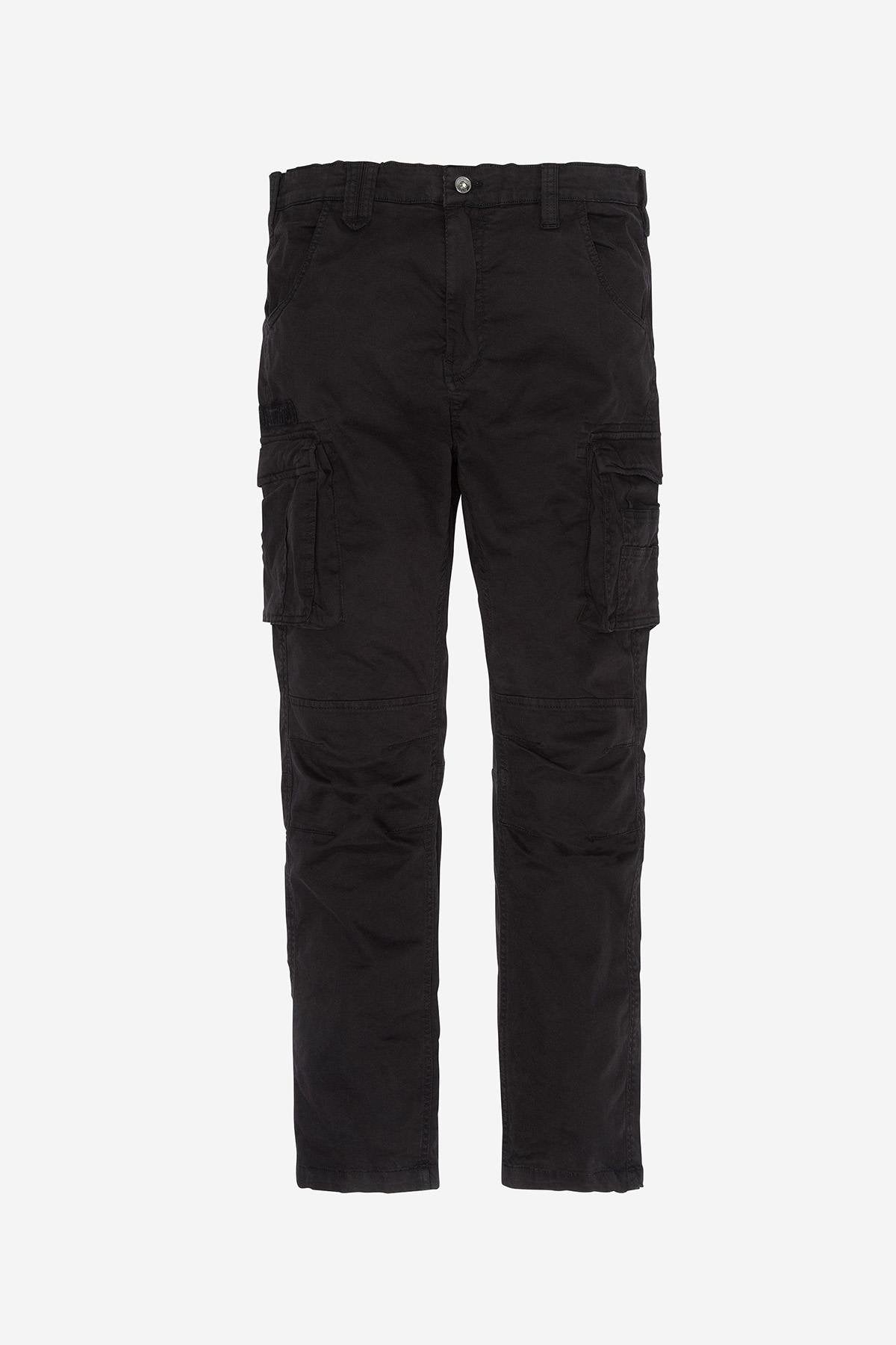 Black multi-pocket cargo pants - Image n°1