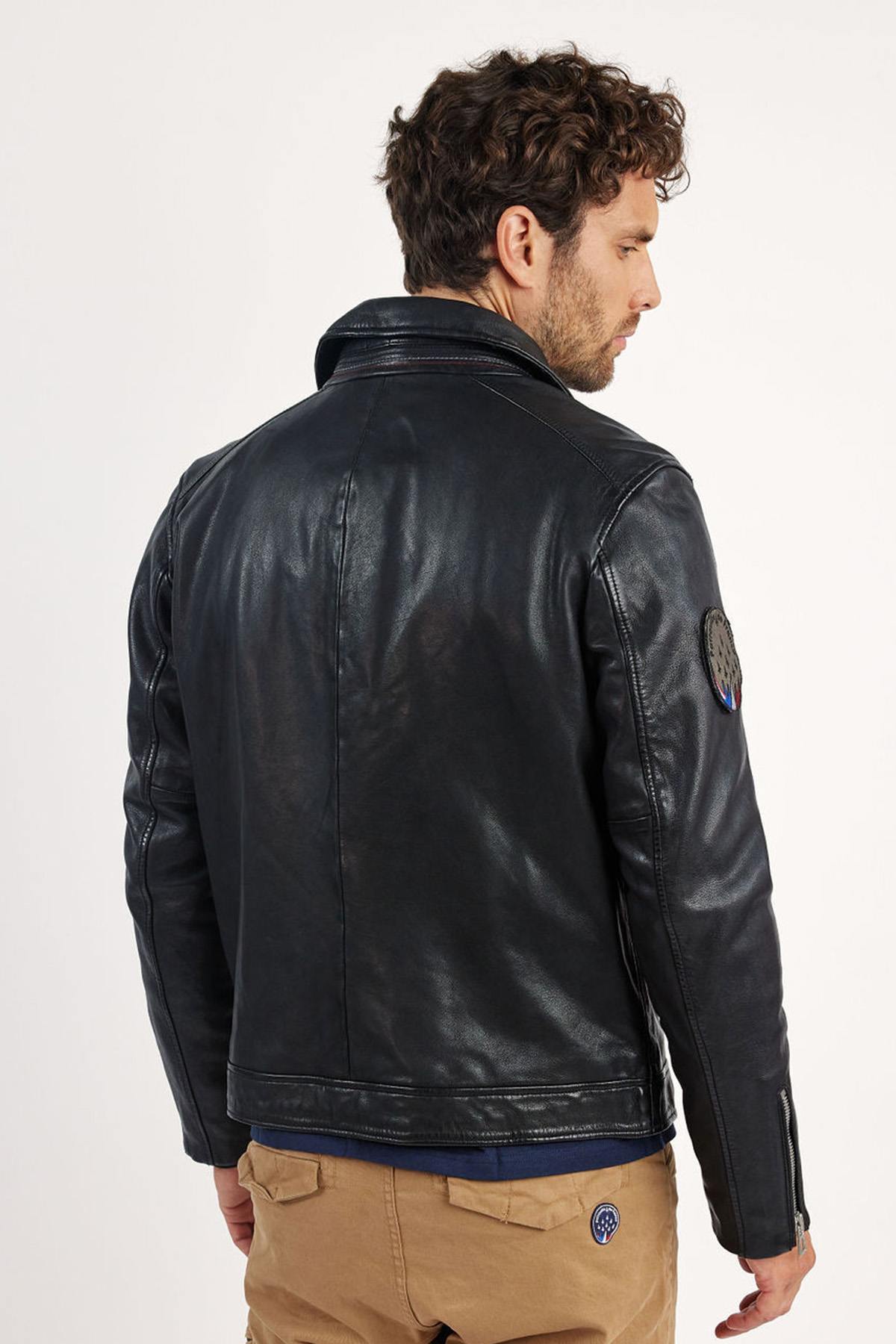 Leather jacket with shirt collar from the Patrouille de France - Image n°3