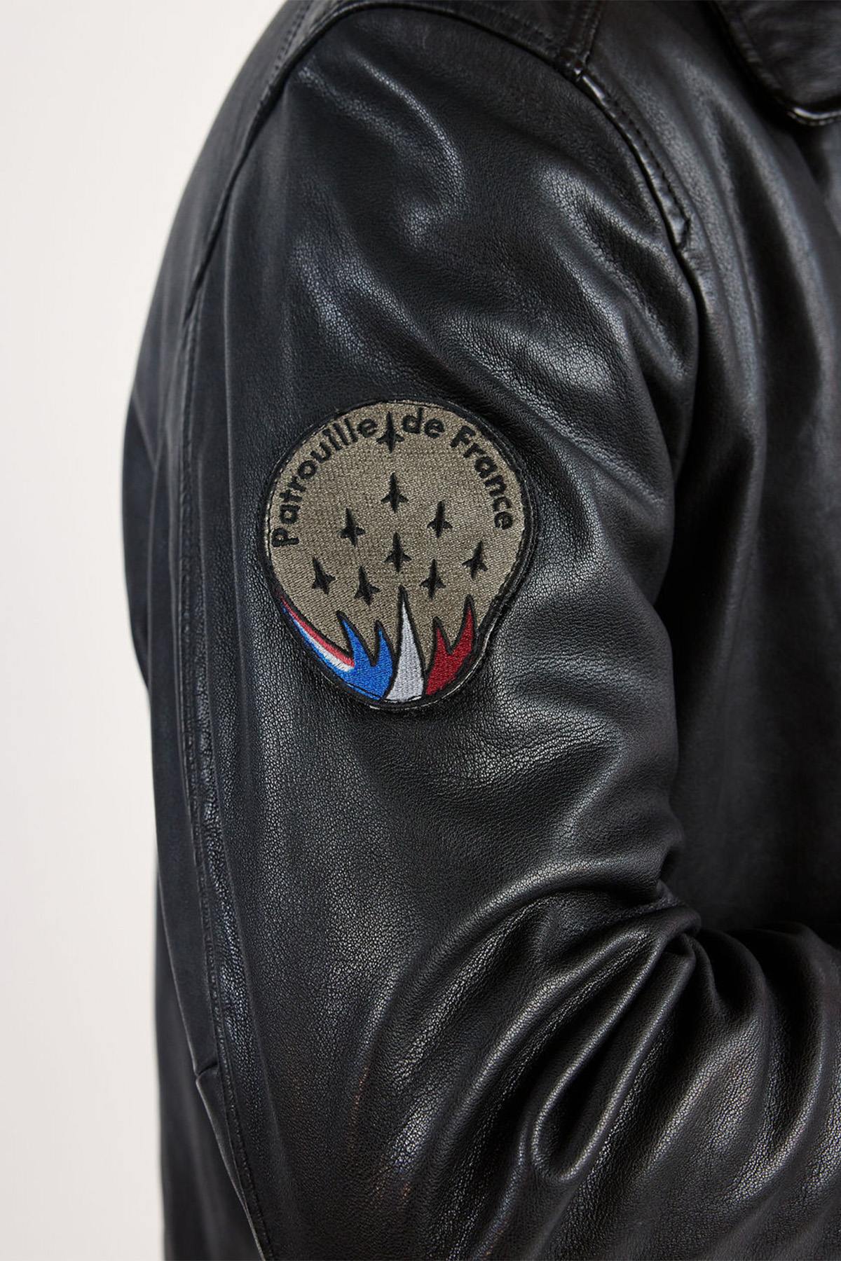 Leather jacket with shirt collar from the Patrouille de France - Image n°5