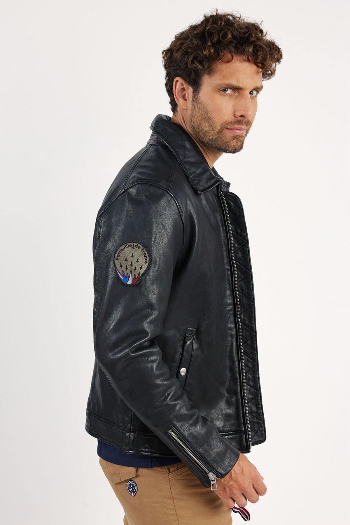 Leather jacket with shirt collar from the Patrouille de France - Image n°7