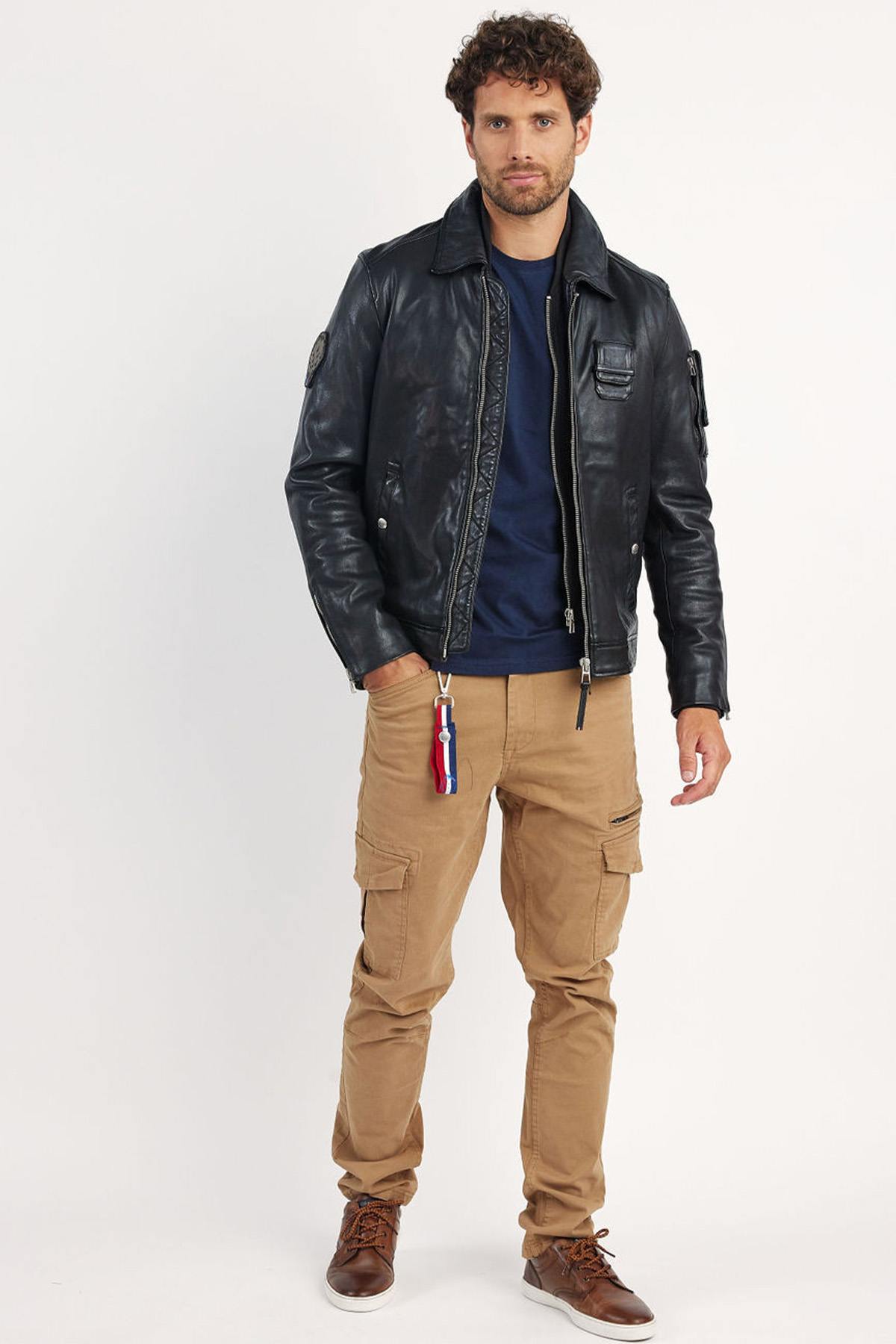 Leather jacket with shirt collar from the Patrouille de France - Image n°4