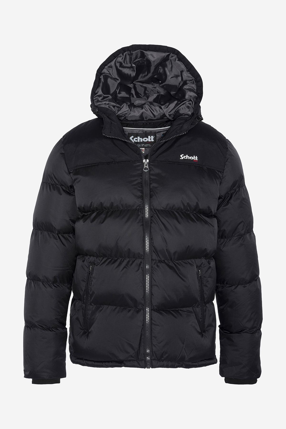 Black nylon down jacket - Image n°1