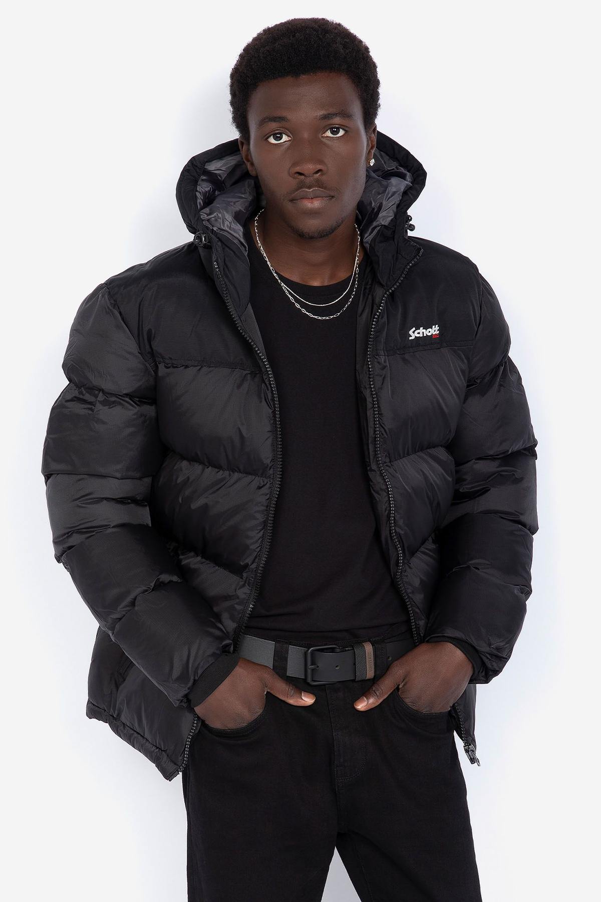 Black nylon down jacket - Image n°4