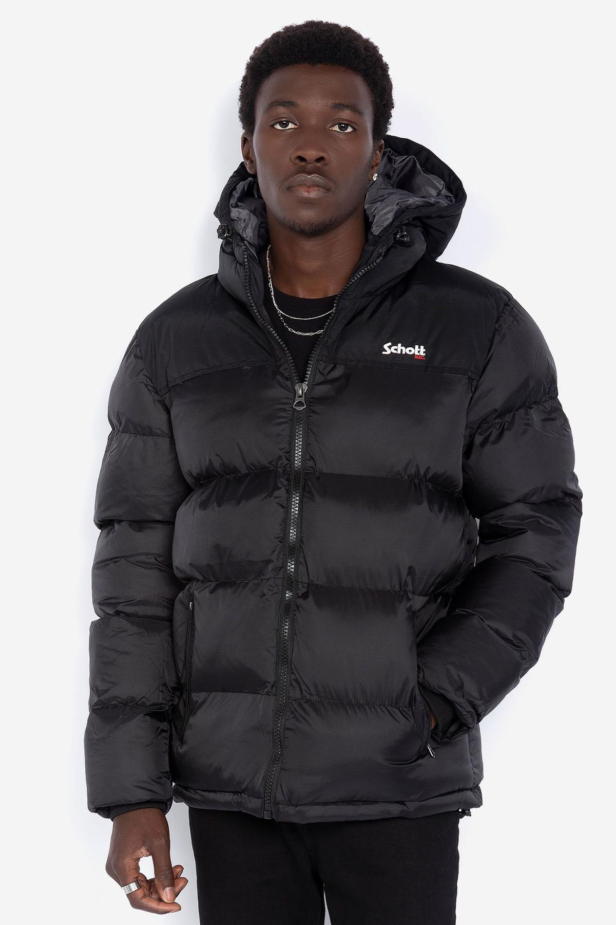 Black nylon down jacket - Image n°3