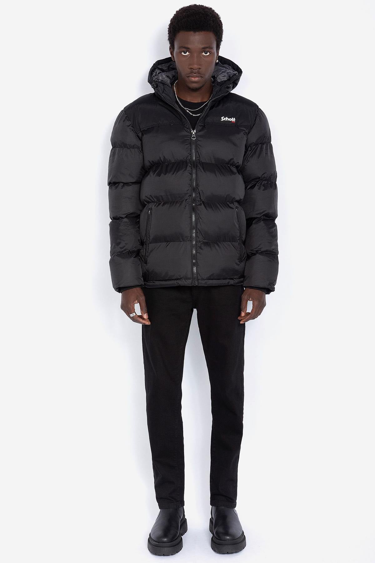 Black nylon down jacket - Image n°7