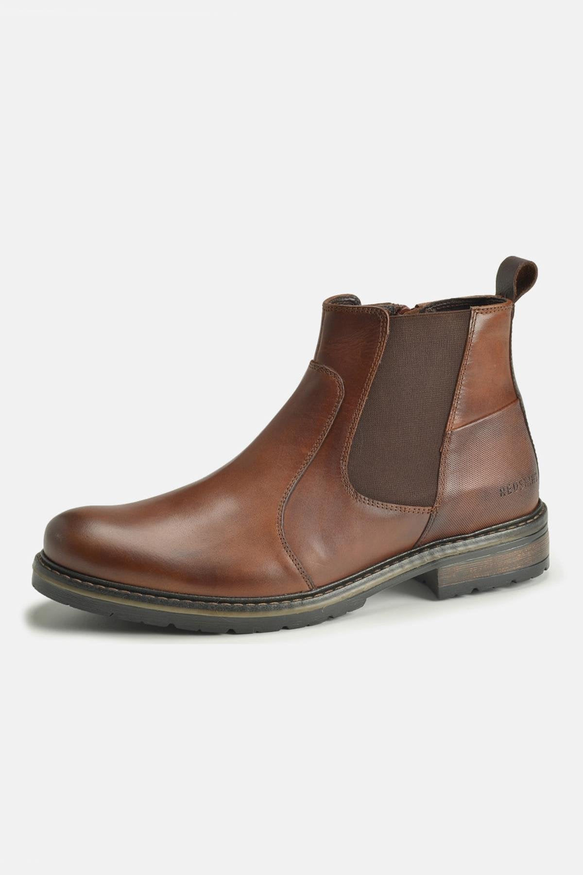 Cognac and brown leather chelsea boots - Image n°1