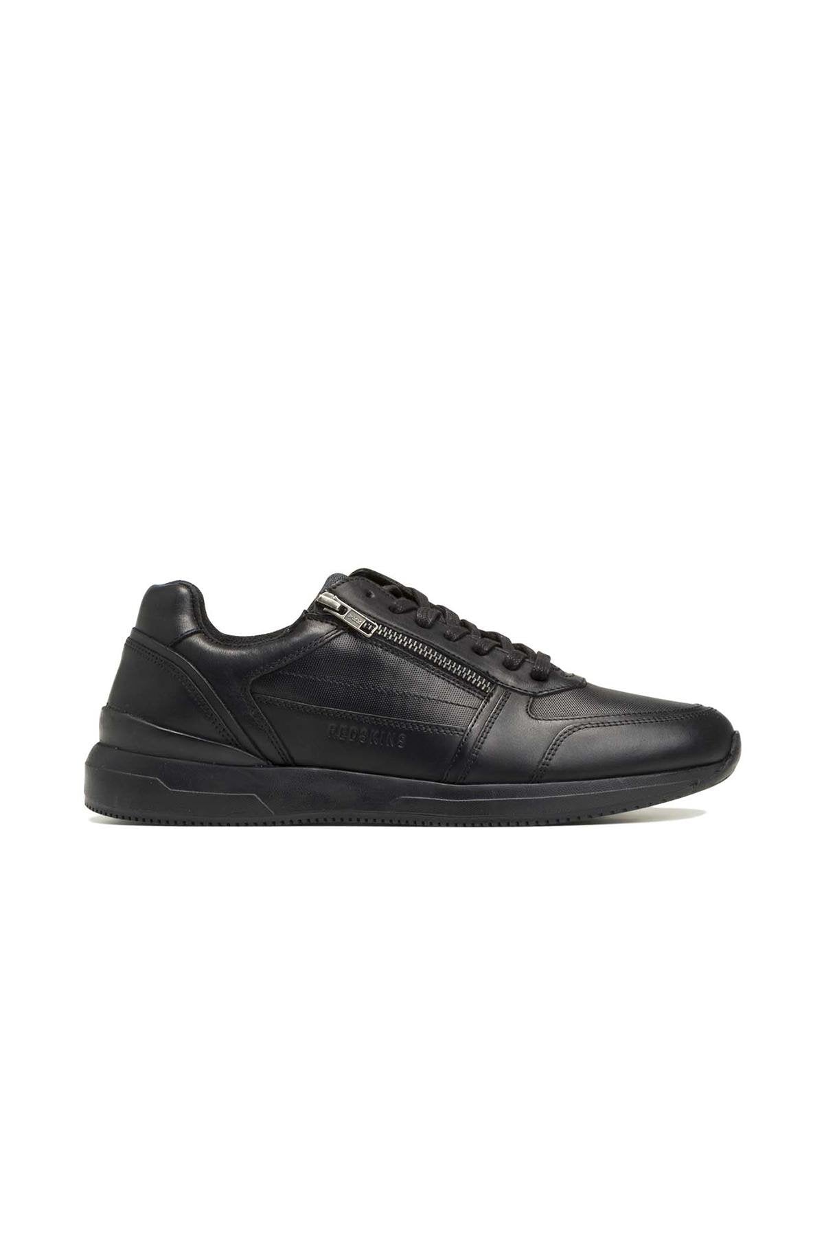 Completely black full leather sneakers - Image n°4