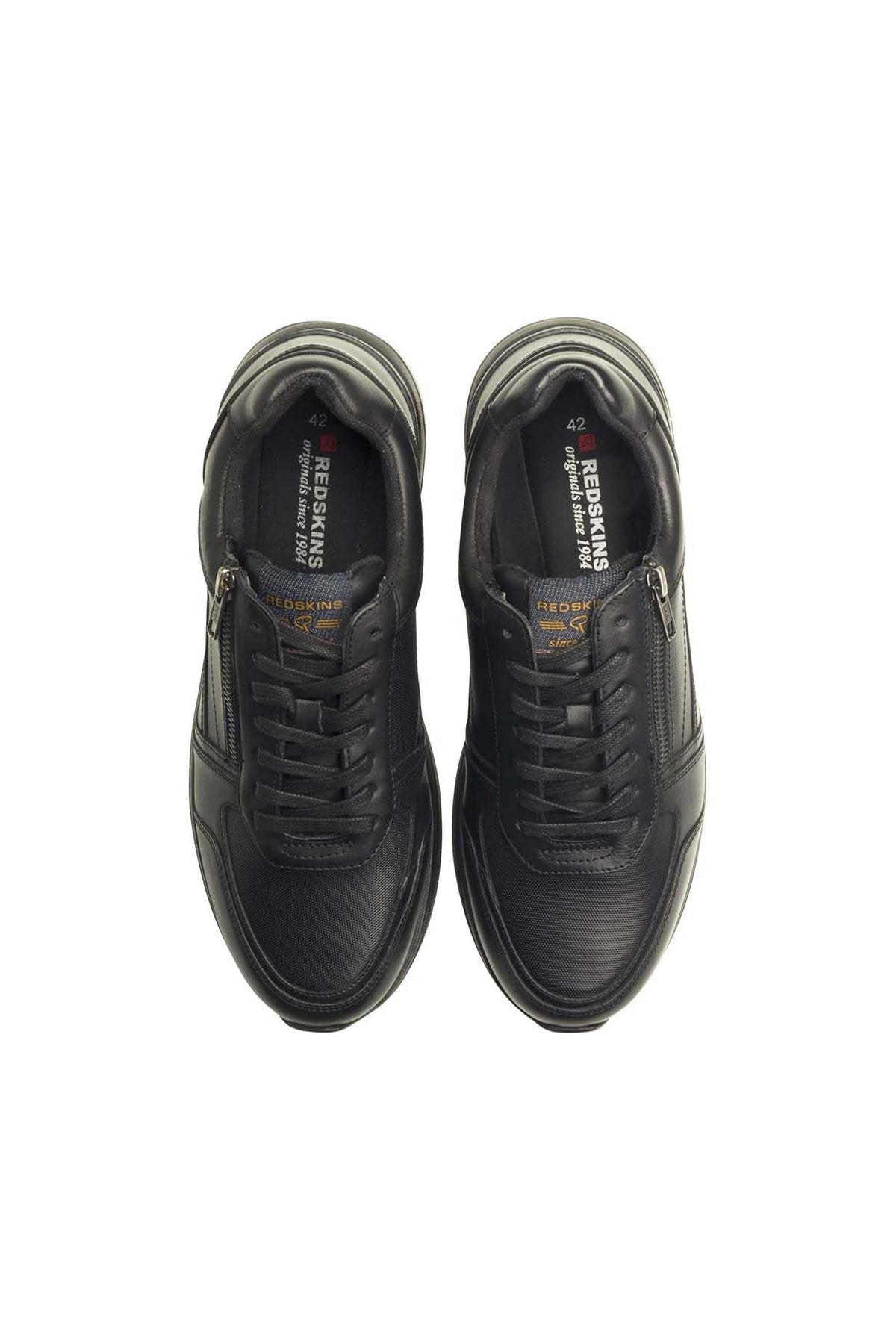 Completely black full leather sneakers - Image n°3