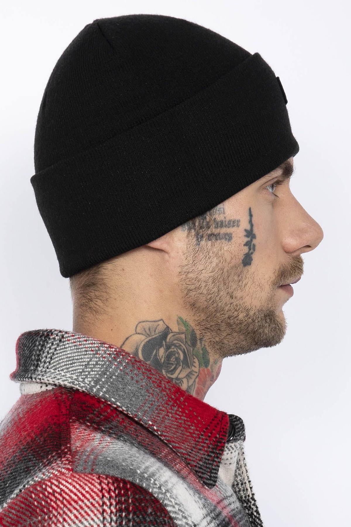 Black beanie for men - Image n°2