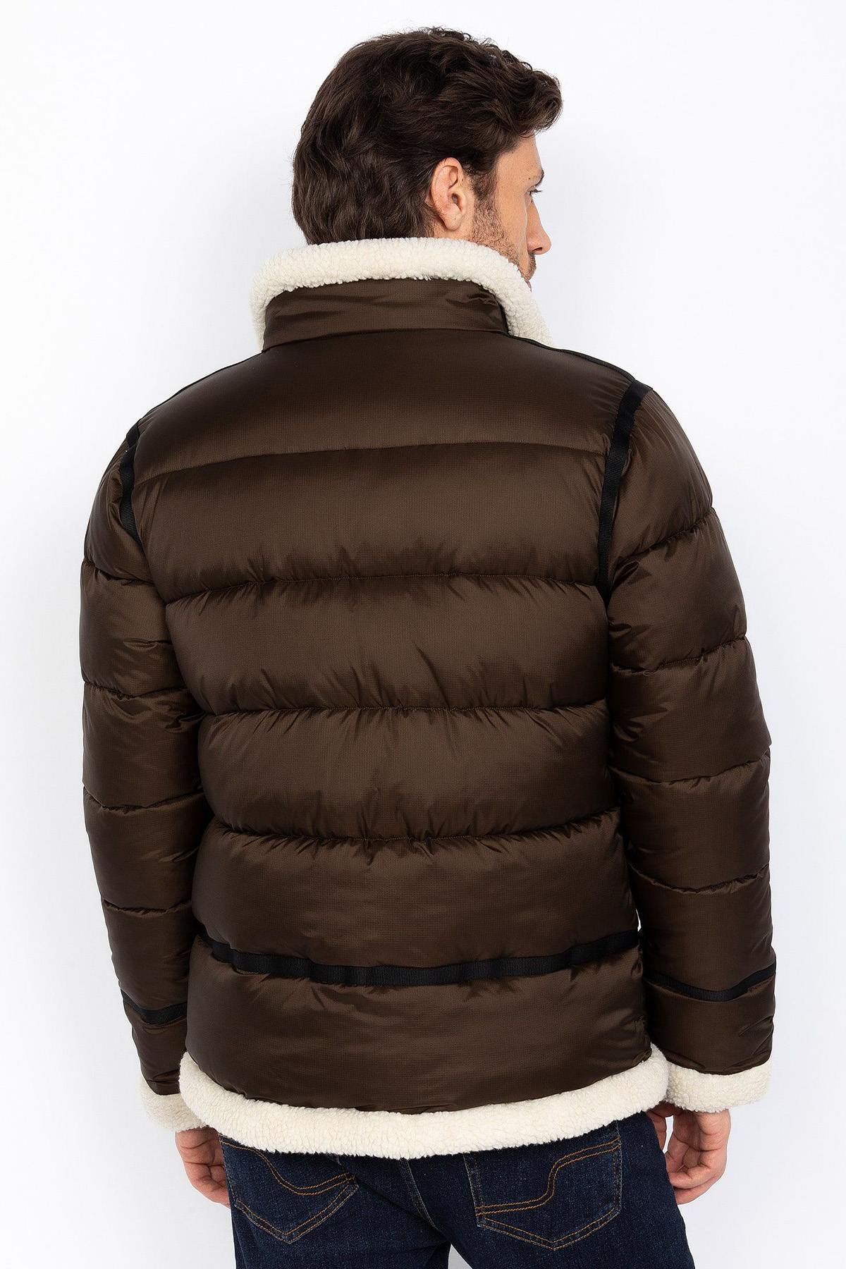 Bomber style textile down jacket - Image n°2