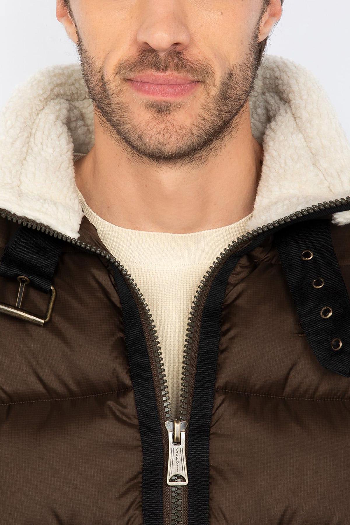 Bomber style textile down jacket - Image n°3