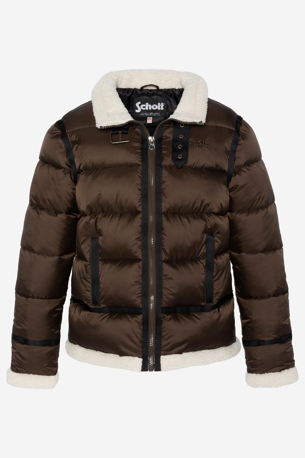 Bomber style textile down jacket - Image n°5