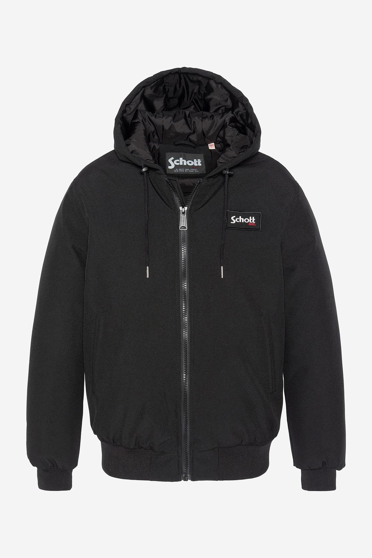 Black urban hooded jacket - Image n°1