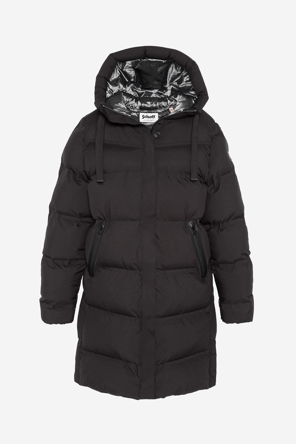 Long black down jacket for women - Image n°1