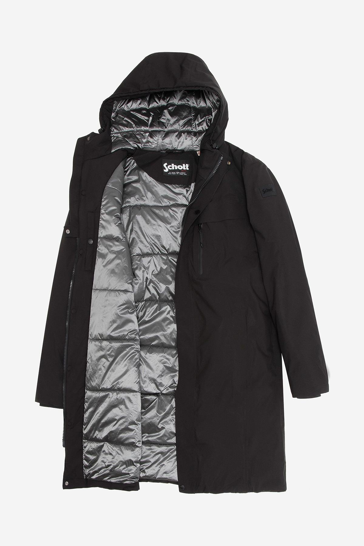 Black outdoor jacket with hood - Image n°4