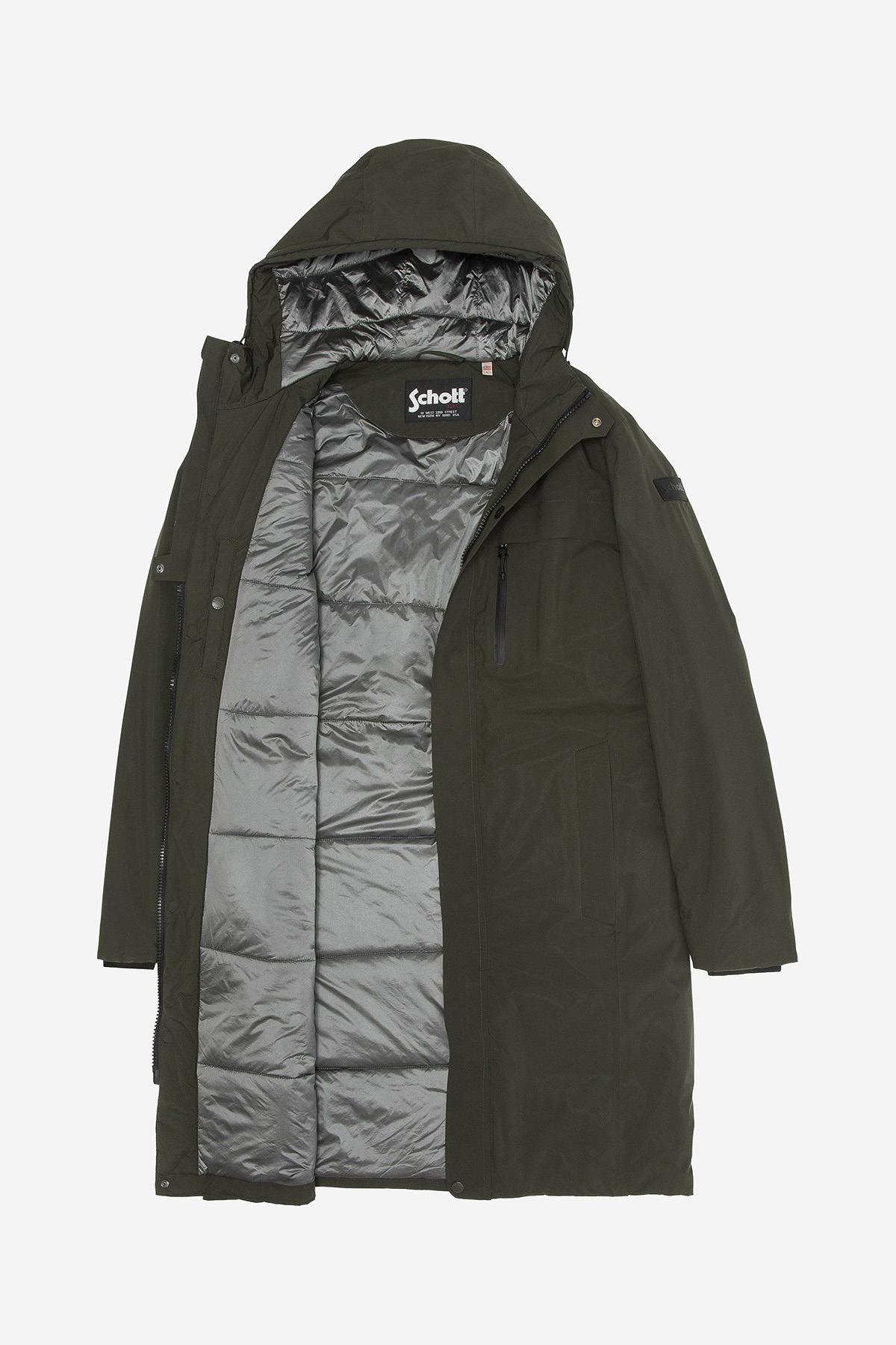 Khaki outdoor jacket with hood - Image n°4