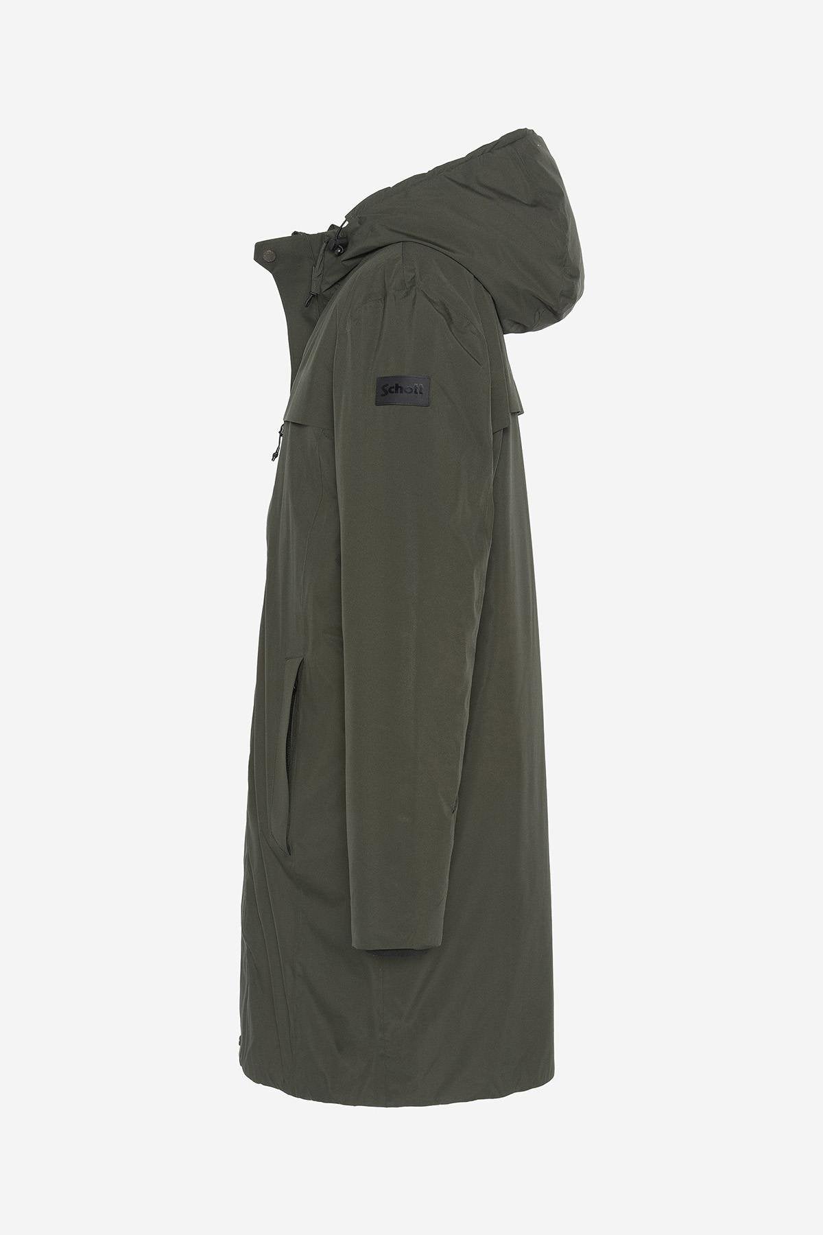 Khaki outdoor jacket with hood - Image n°5