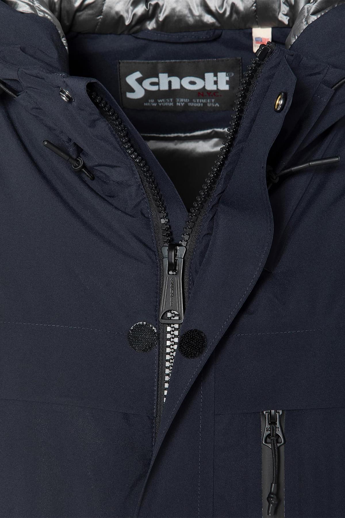 Navy blue outdoor jacket with hood - Image n°7