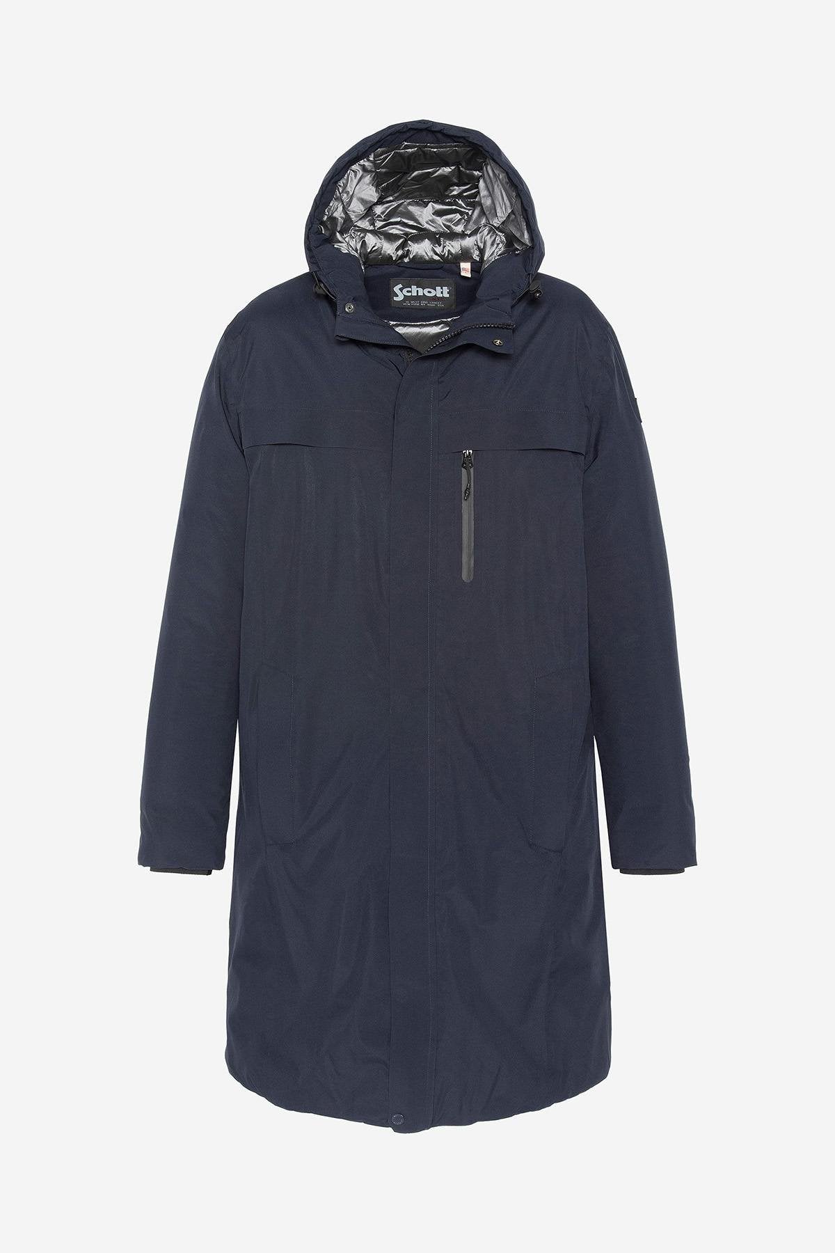 Navy blue outdoor jacket with hood - Image n°5