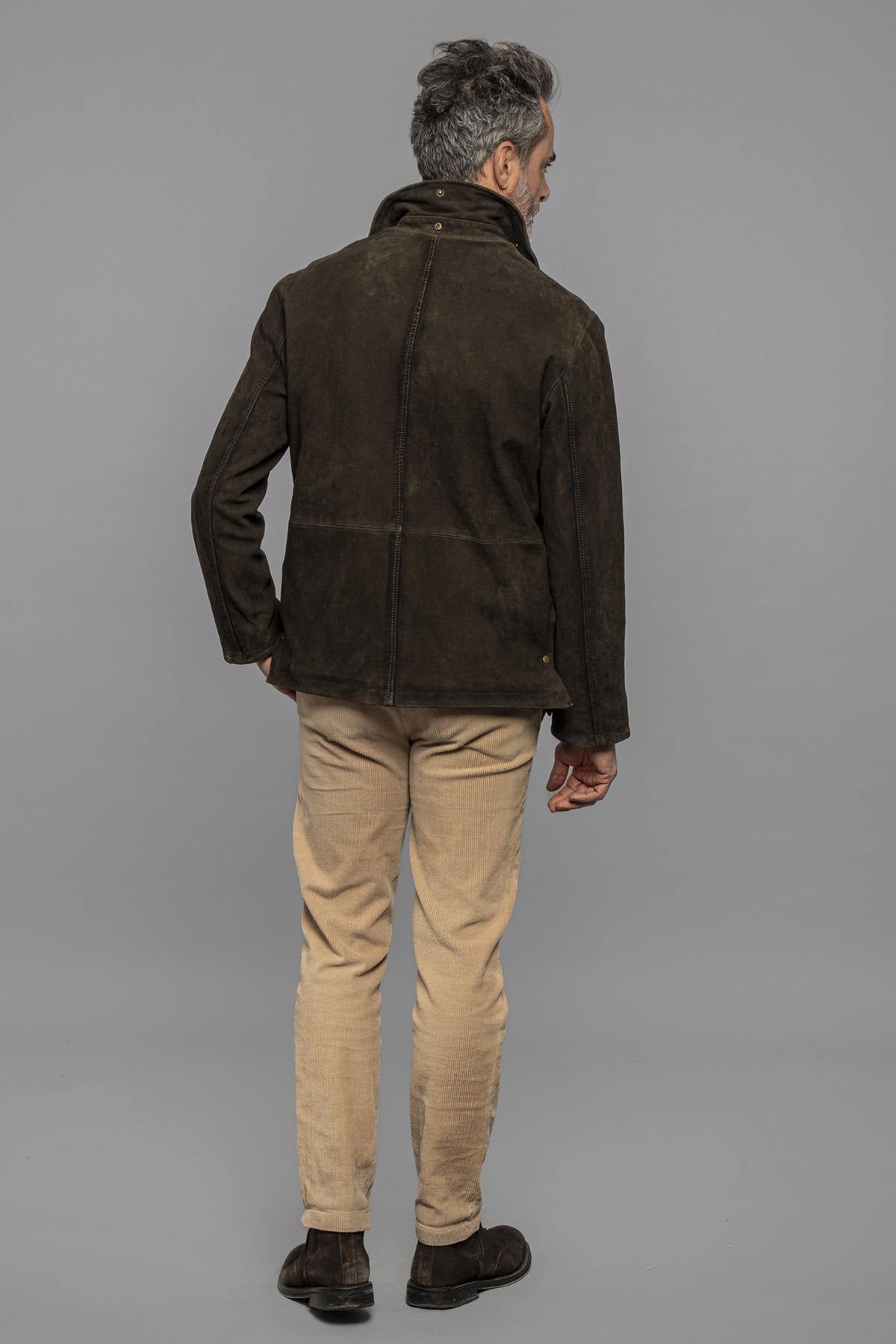 Elegant shirt collar suede leather jacket - Image n°6