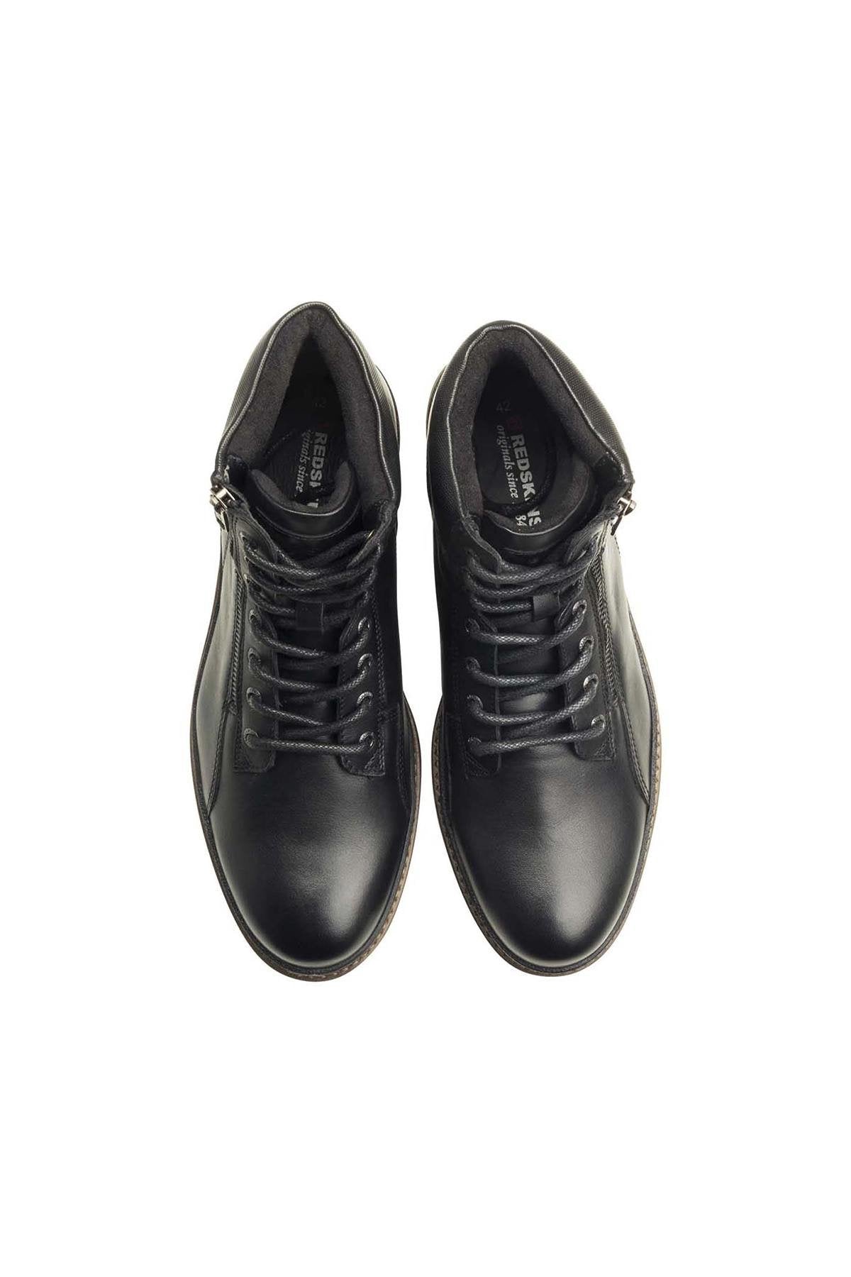 Black lace-up leather boots - Image n°3