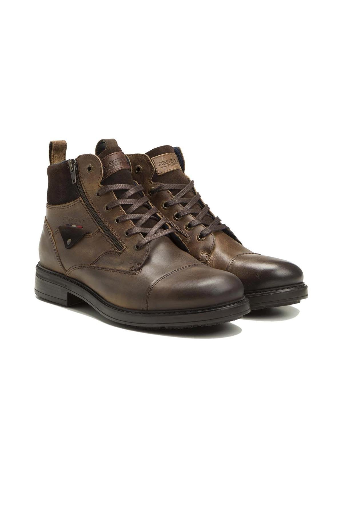 Tobacco colored leather boots - Image n°1