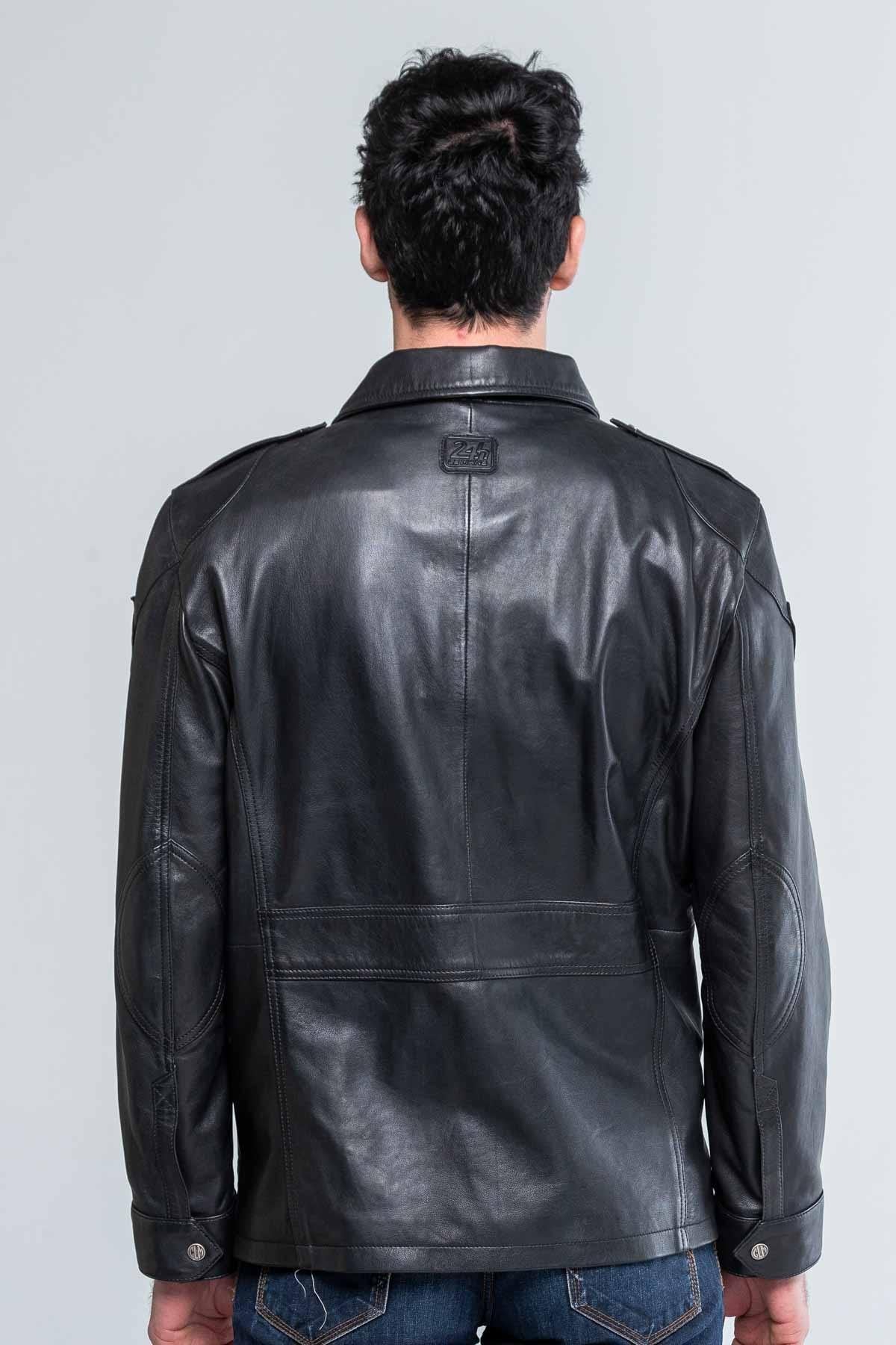 Steve McQueen Black Leather Work Jacket - Image n°2