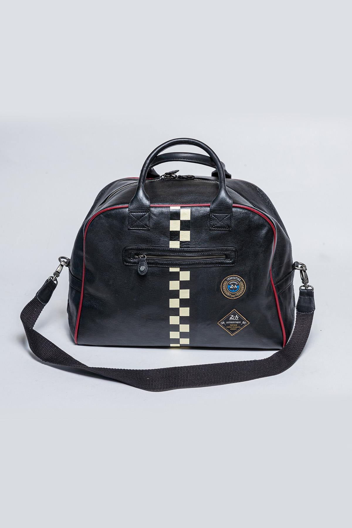 24H Le Mans Black Leather Handbag - Image n°1