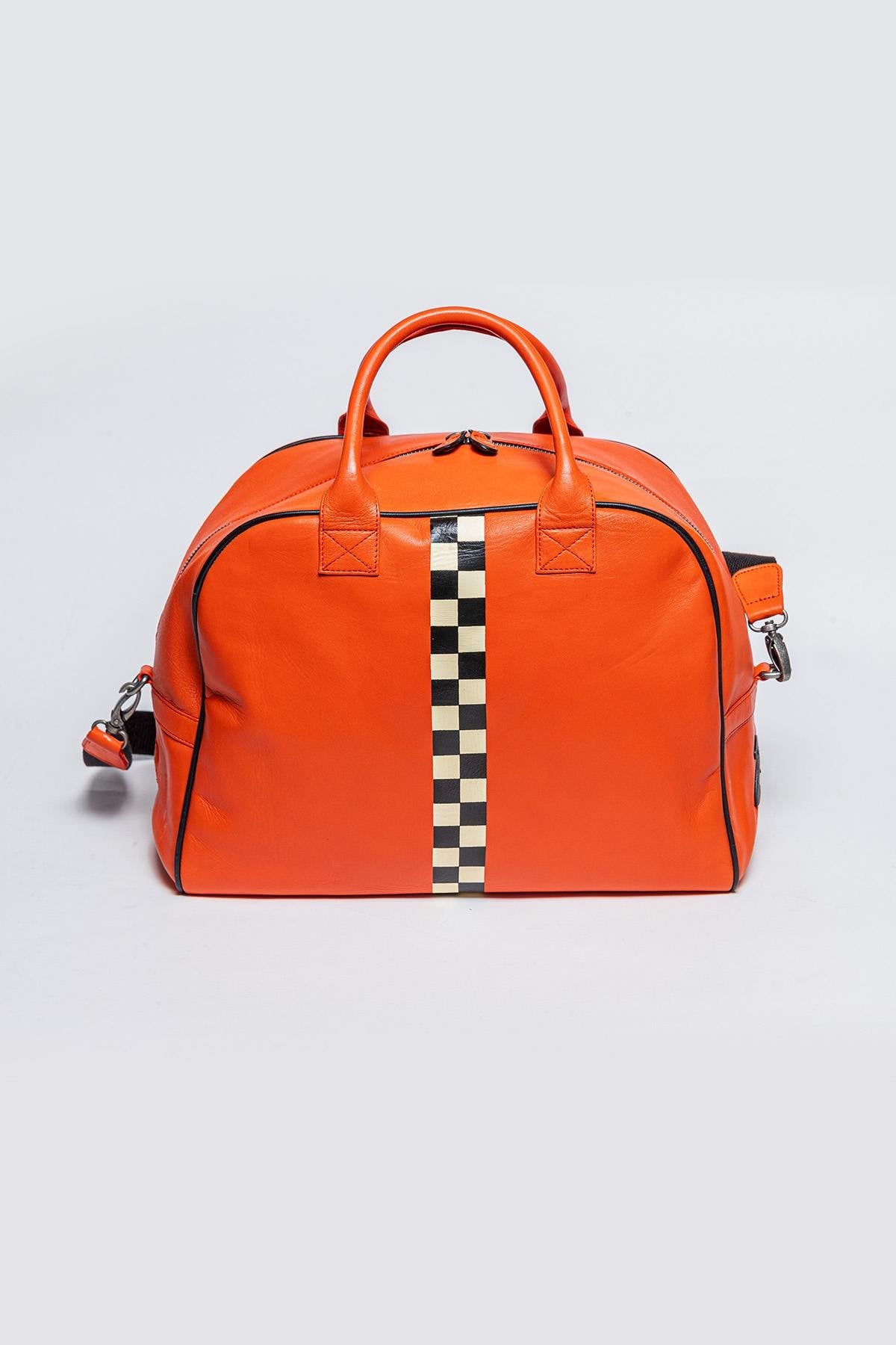 24H Le Mans Orange Leather Handbag - Image n°2