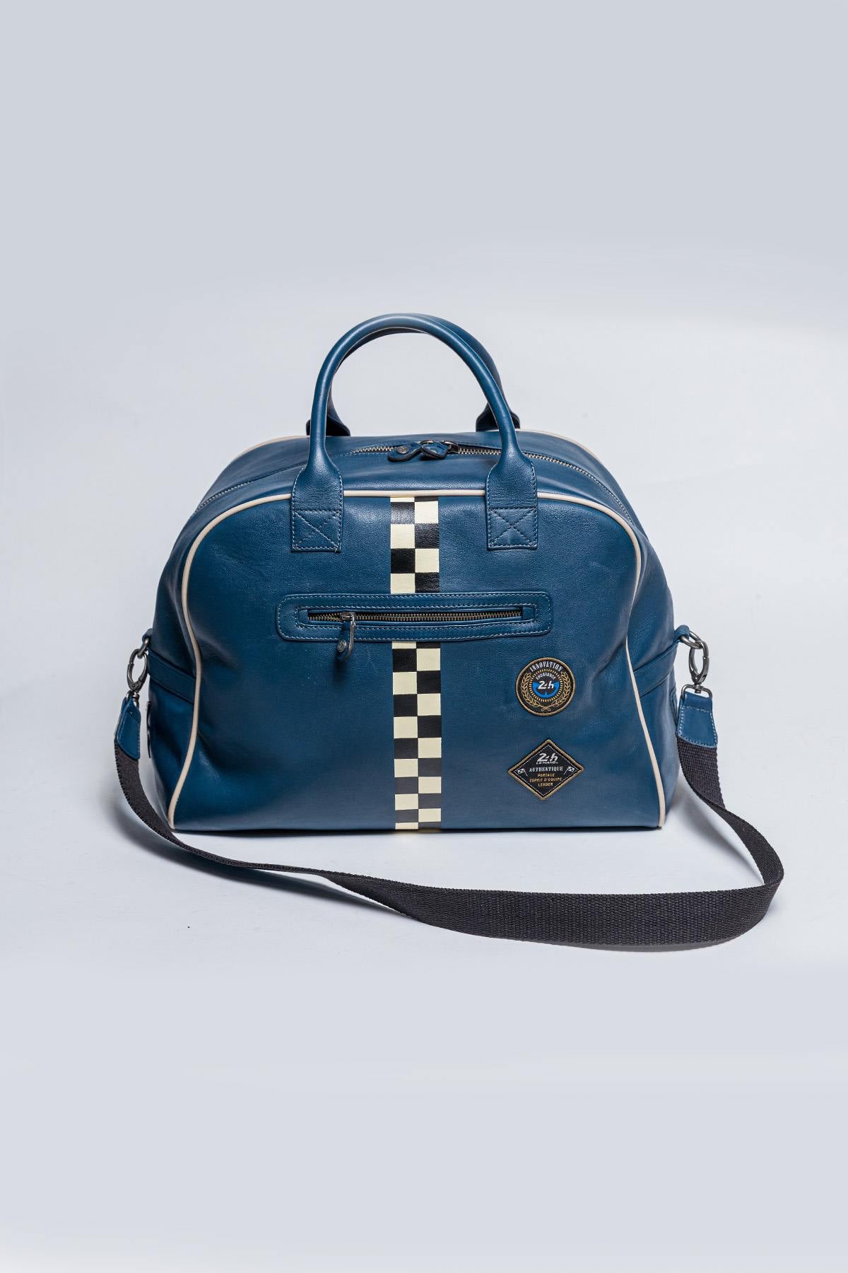 24H Le Mans Royal Blue Leather Handbag - Image n°1