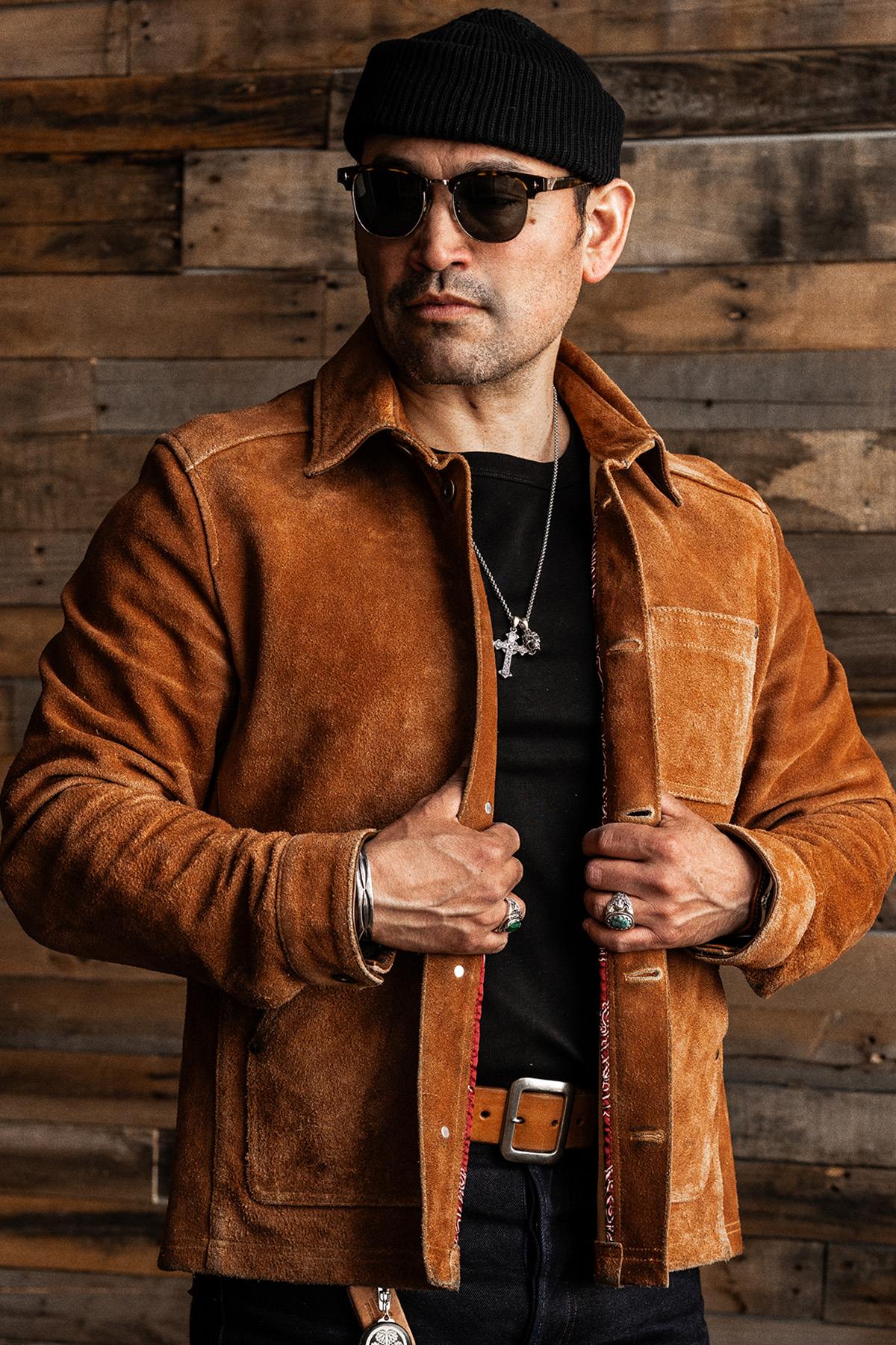 Men's jacket in brushed cowhide leather - Image n°6