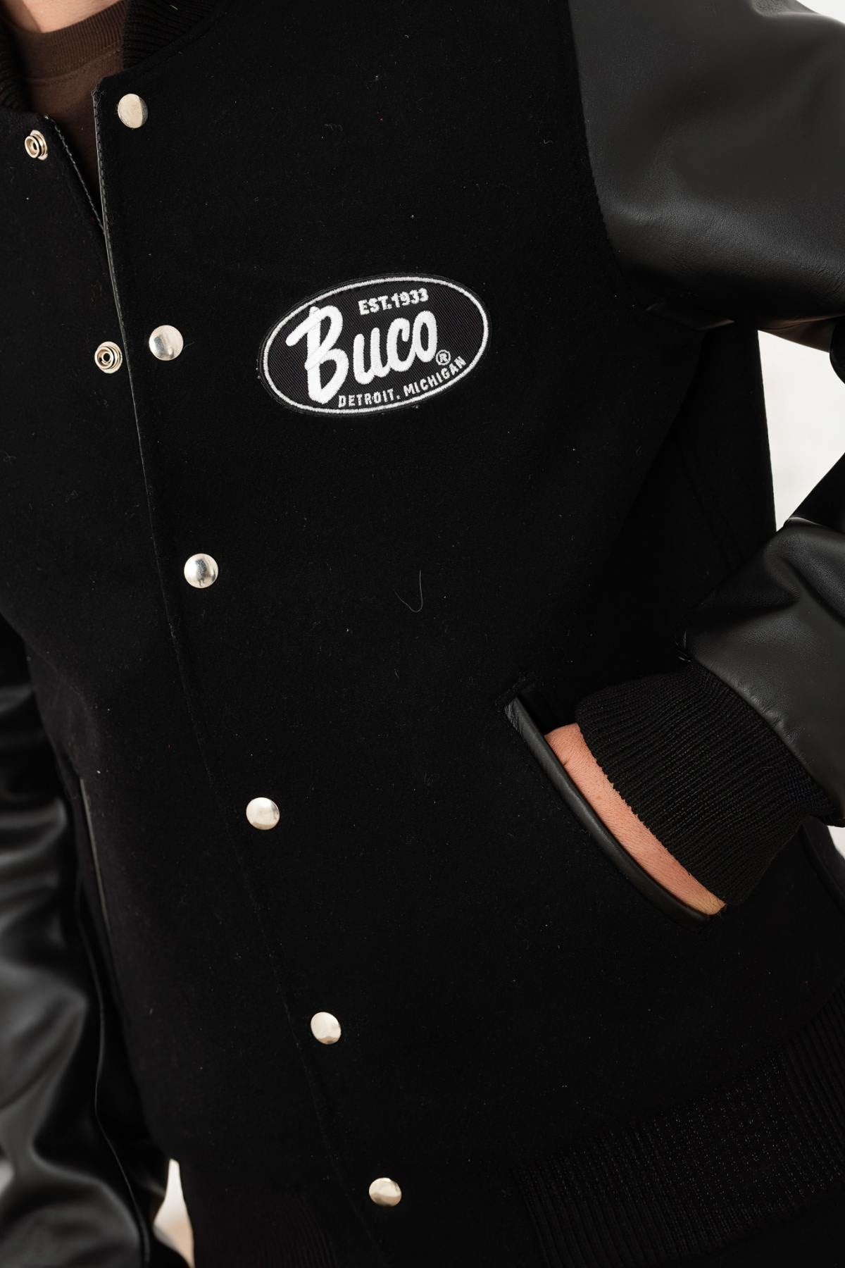 Black Teddy jacket with white logo - Image n°2