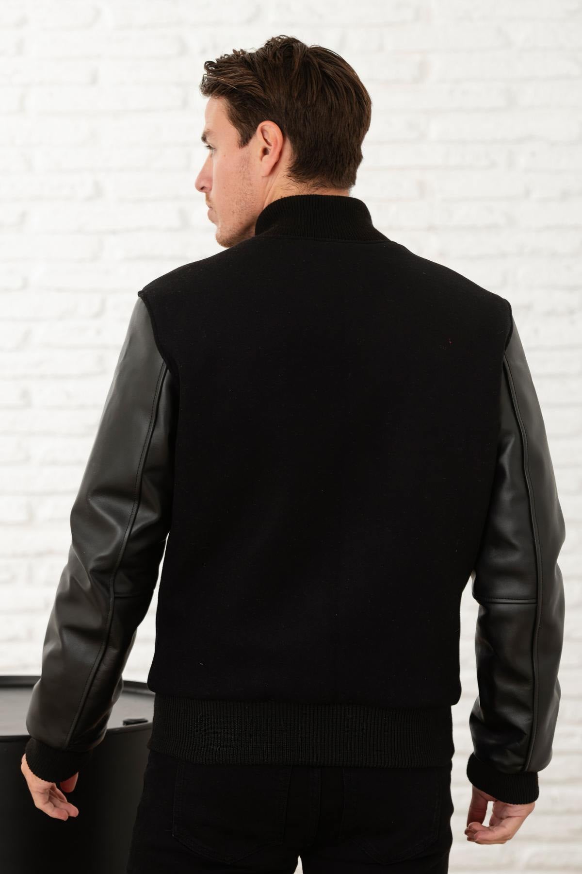 Black Teddy jacket with white logo - Image n°4