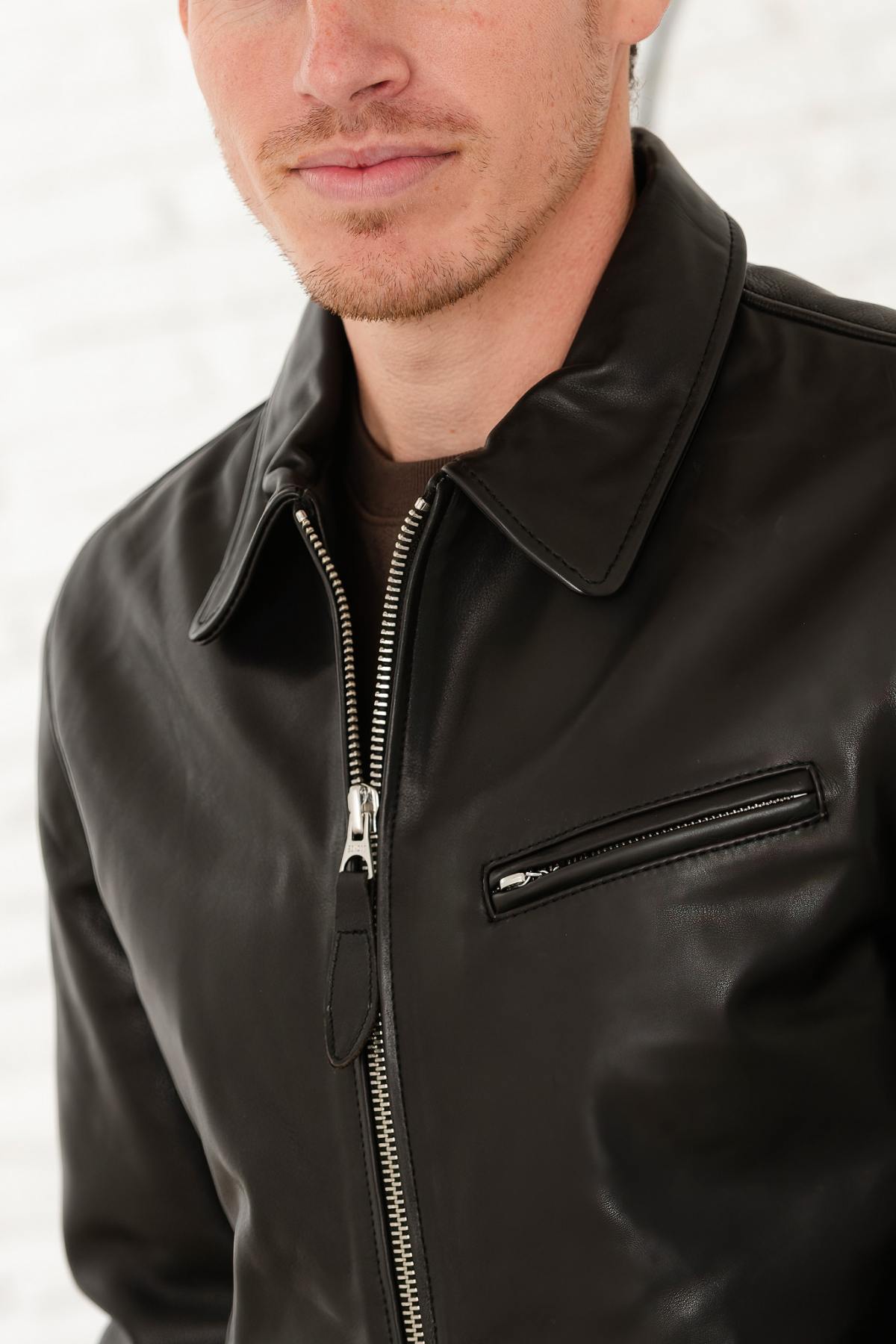 Black genuine leather jacket - Image n°4