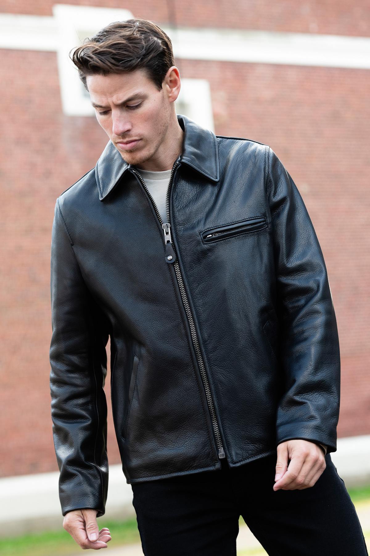 Cowhide leather jacket made in USA - Image n°4