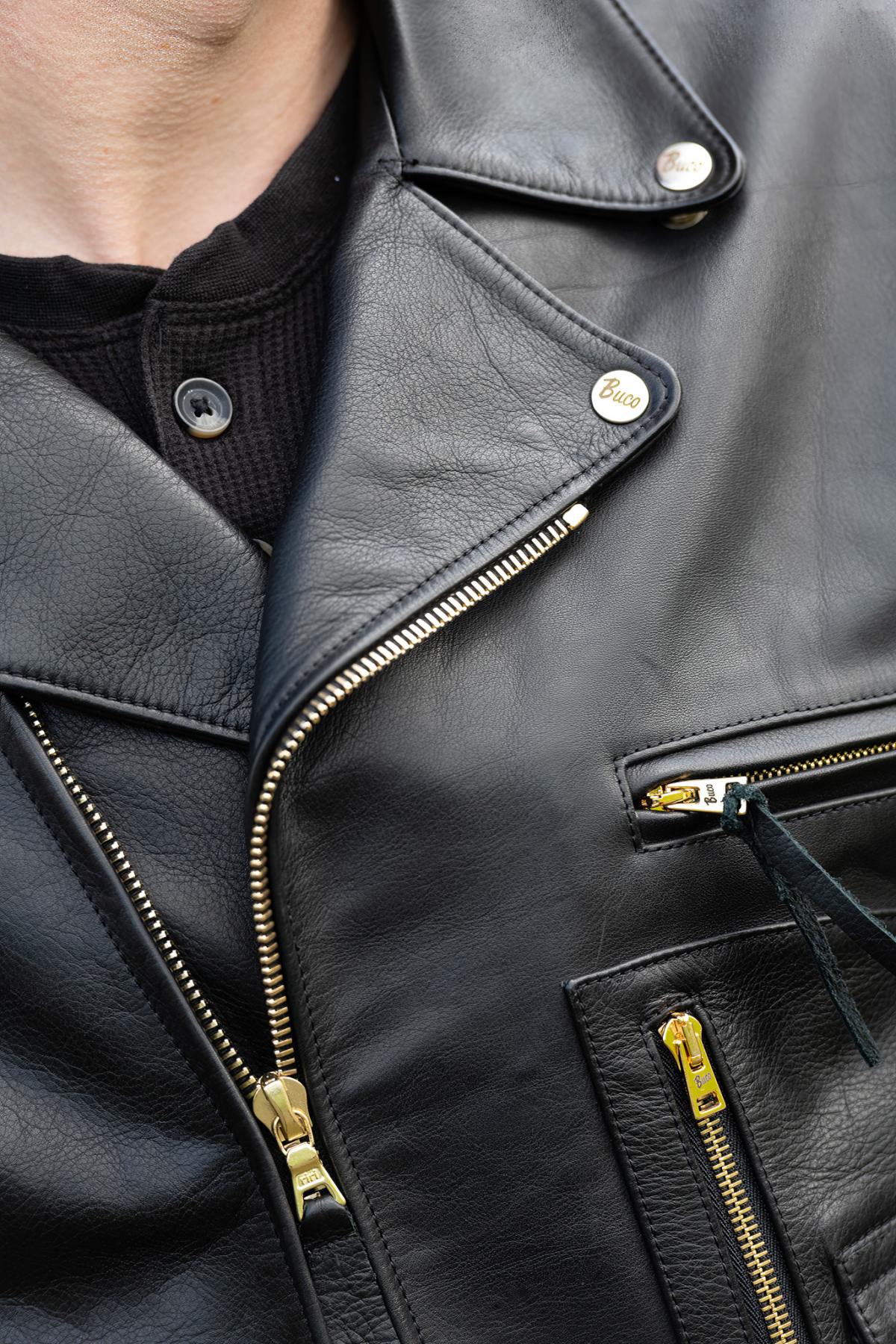 Perf style leather jacket with opening for back shell - Image n°6