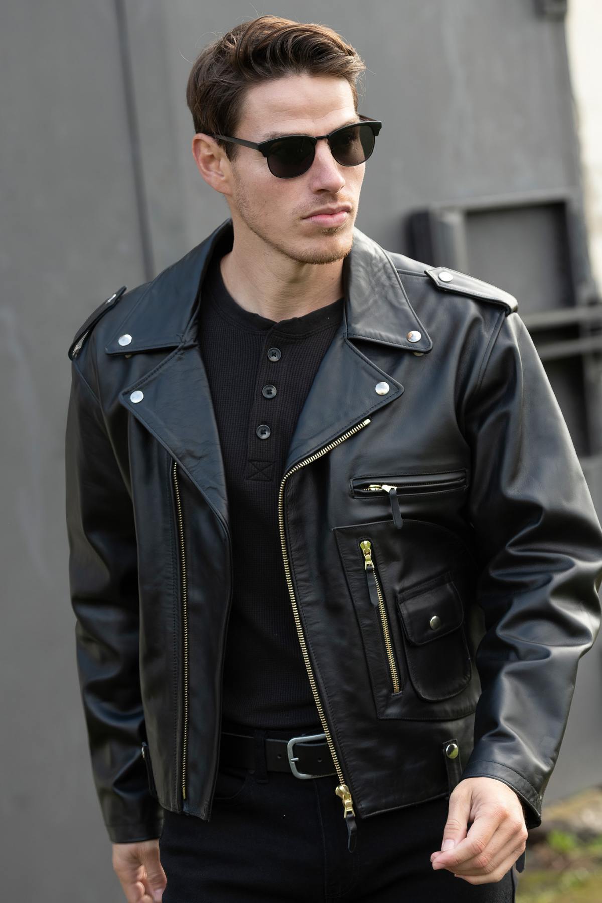 Perf style leather jacket with D-Pocket - Image n°5