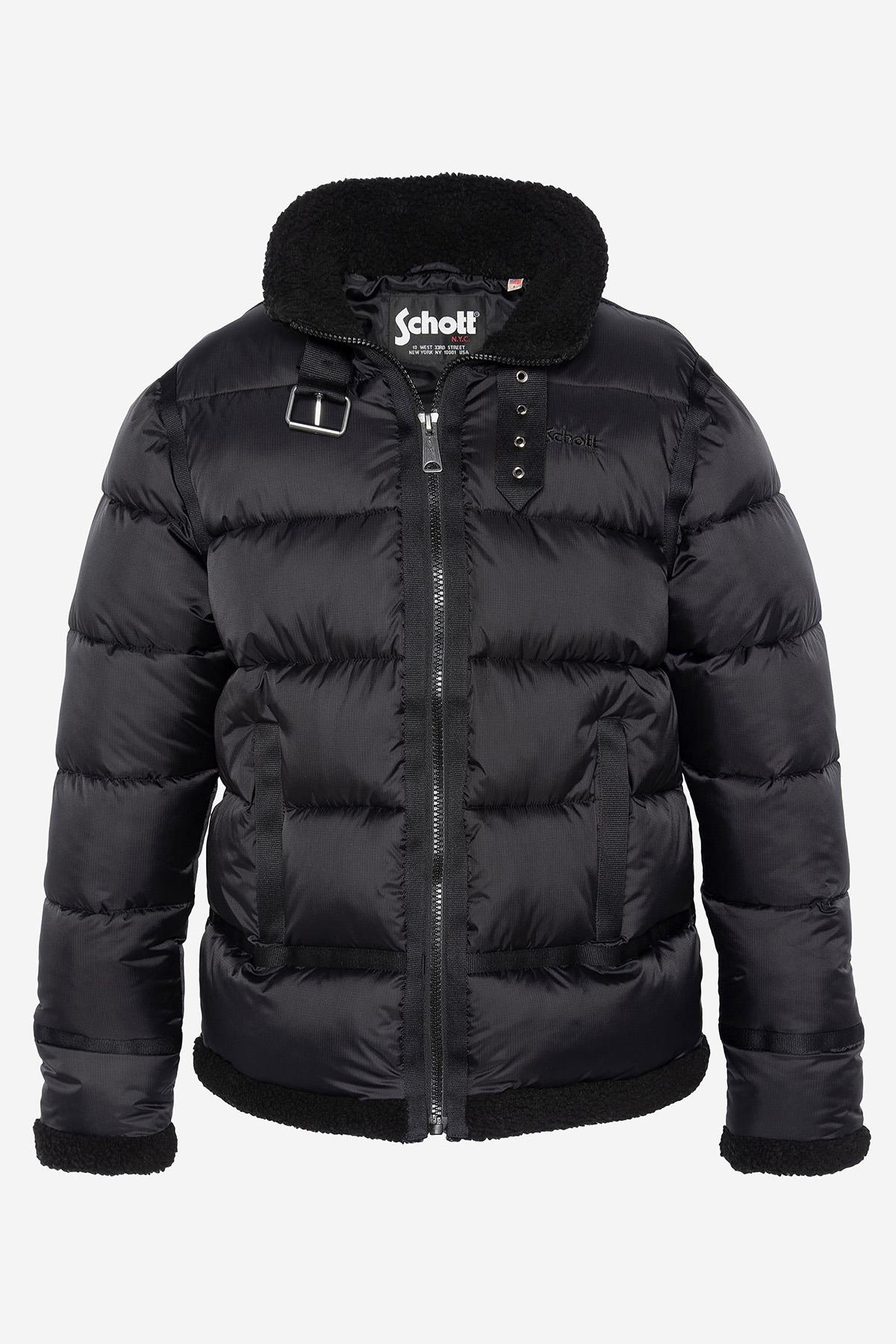 Black bomber-inspired down jacket - Image n°3