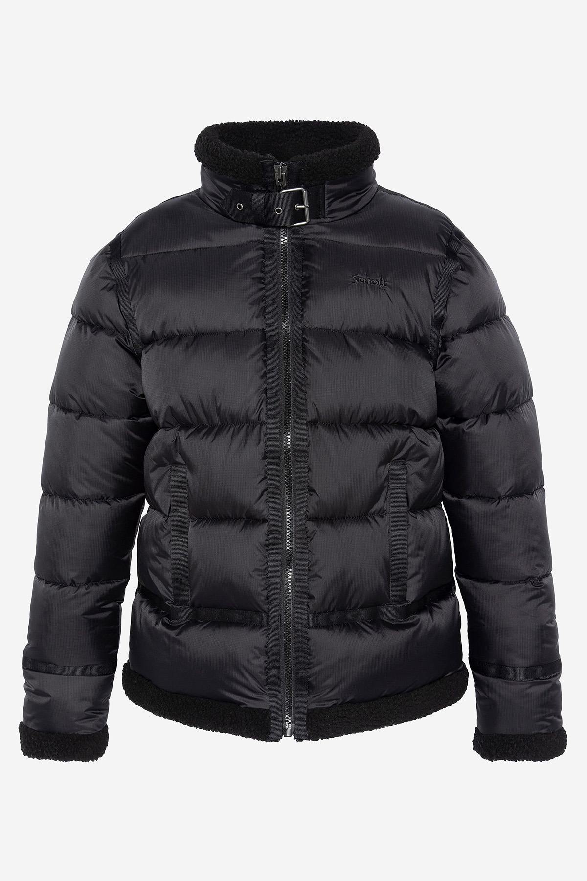 Black bomber-inspired down jacket - Image n°4